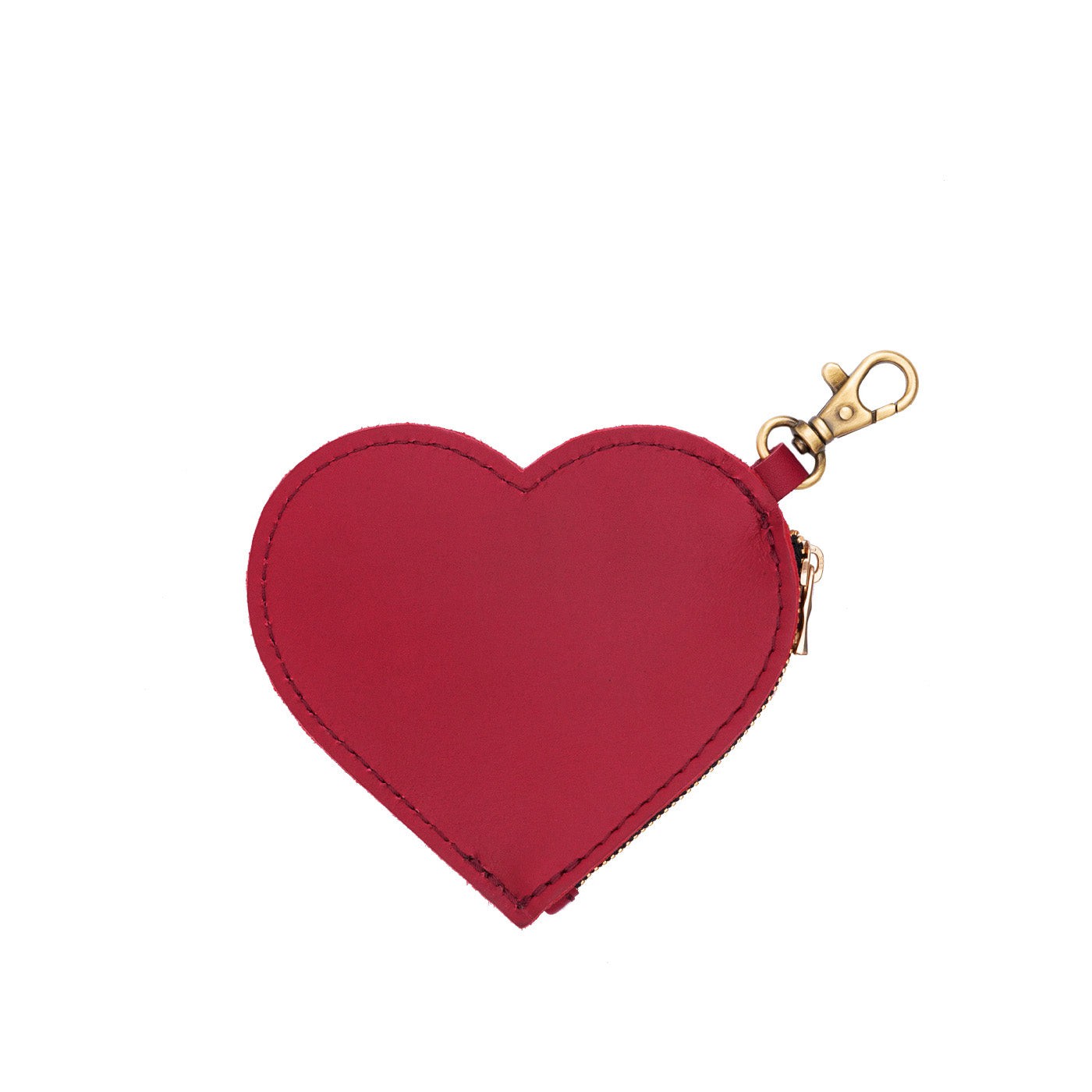 Heart-Shaped Zipper Pouch with Lobster Clasp | Small & Stylish