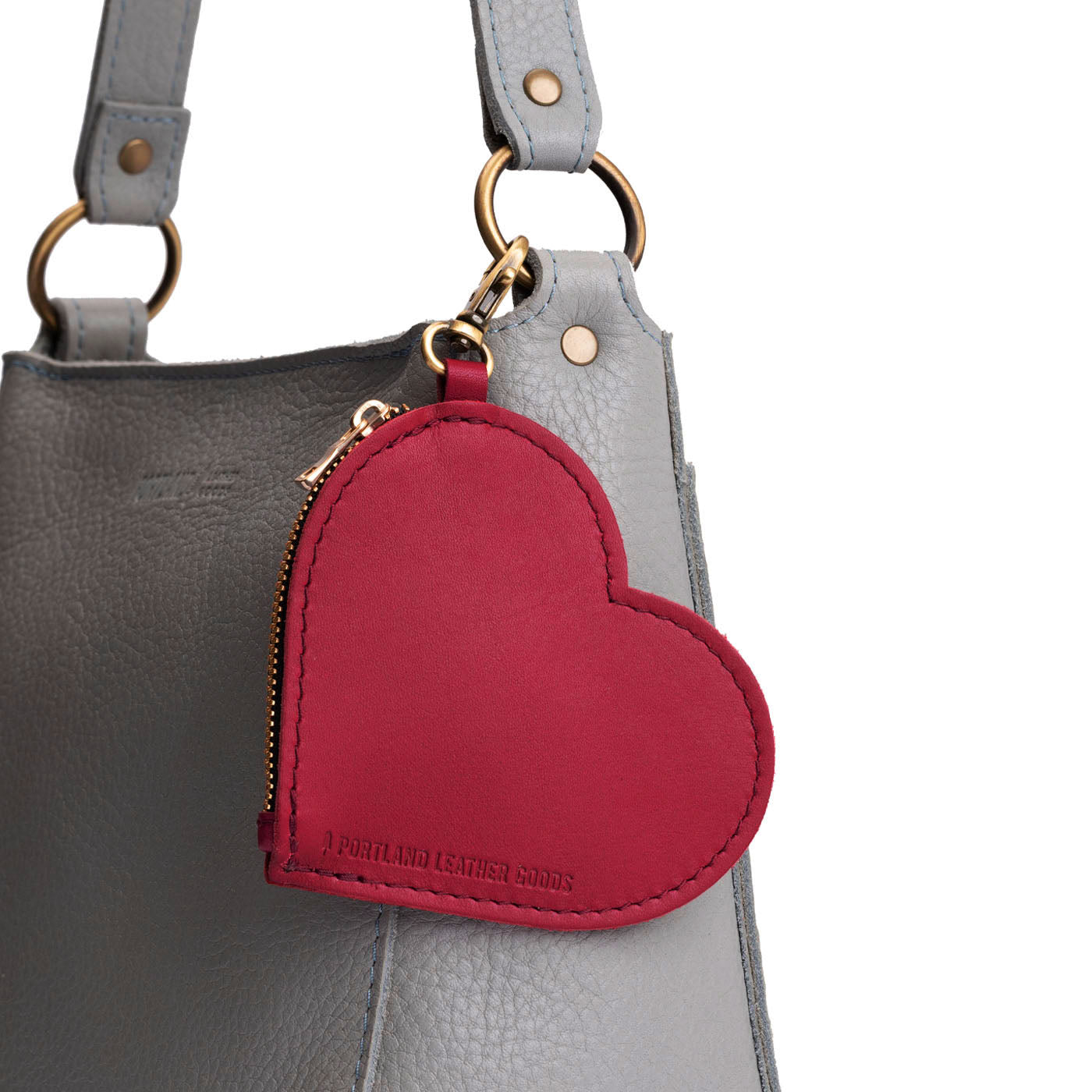 Heart-Shaped Zipper Pouch with Lobster Clasp | Small & Stylish
