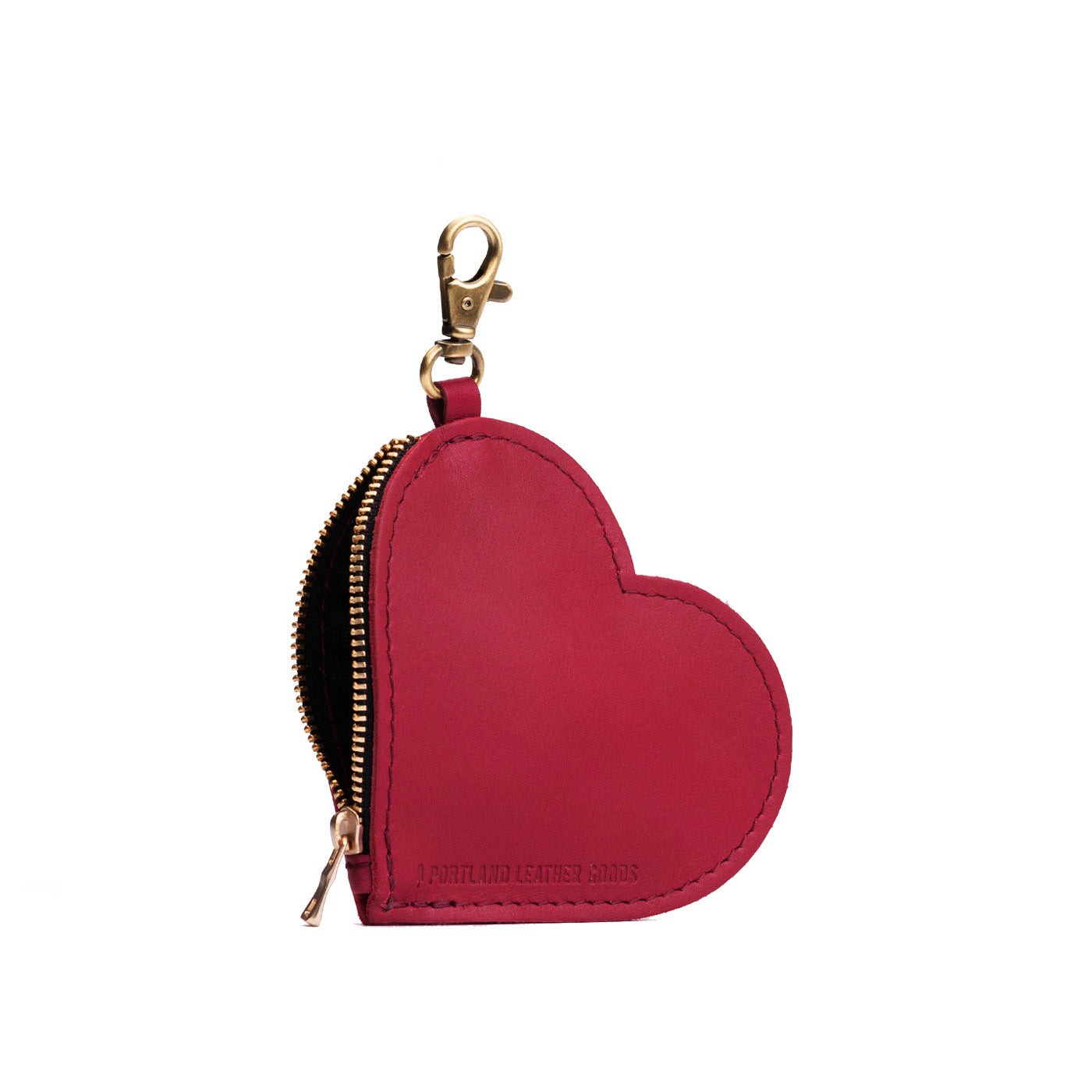 Heart-Shaped Zipper Pouch with Lobster Clasp | Small & Stylish