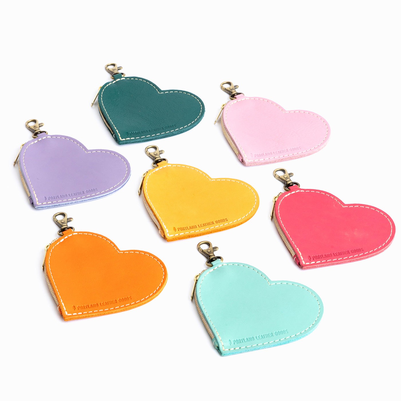 Heart-Shaped Zipper Pouch with Lobster Clasp | Small & Stylish