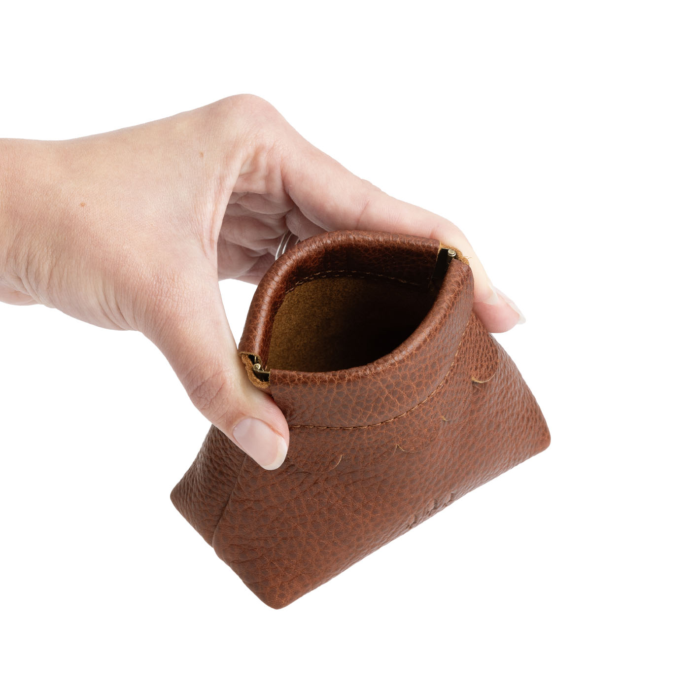 Small Leather Coin Pouch with Scalloped Detail | Almost Perfect