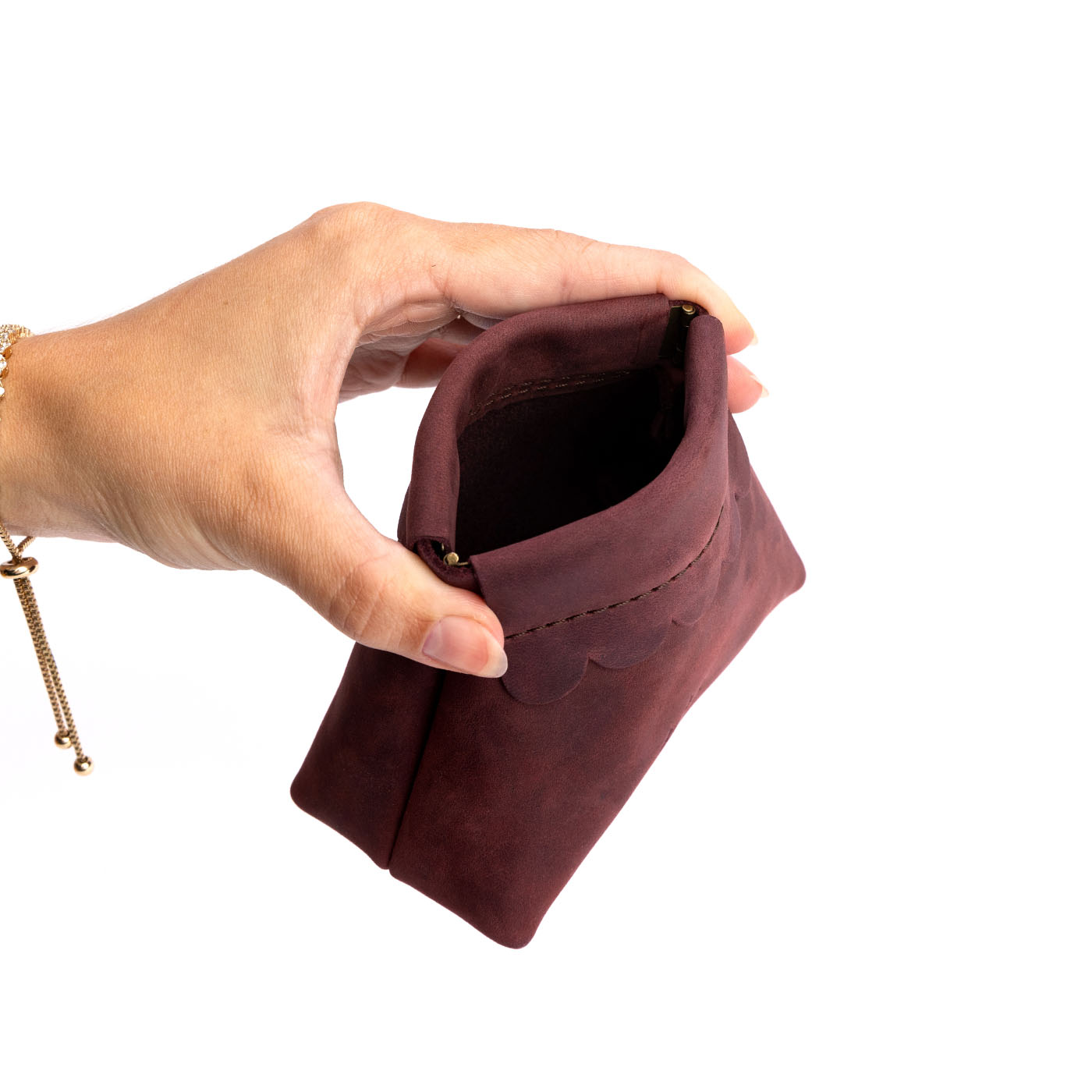 Small Leather Coin Pouch with Scalloped Detail | Almost Perfect