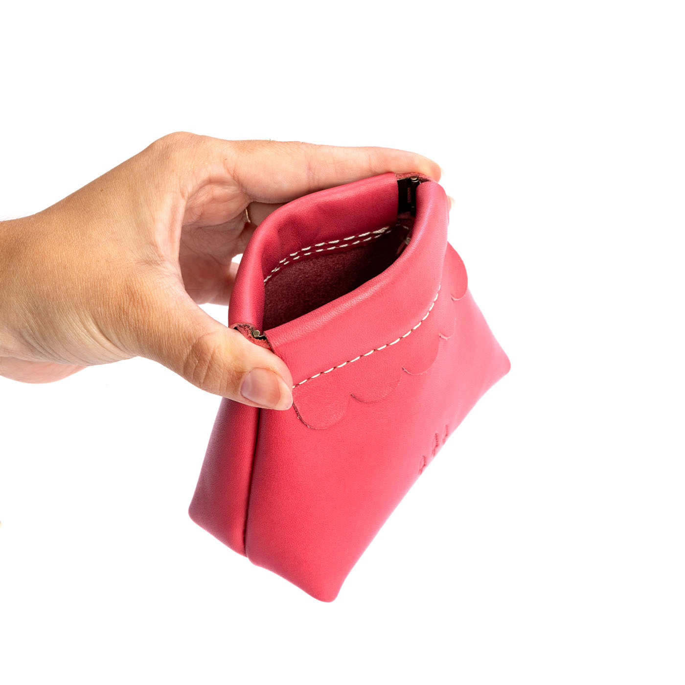 Small Leather Coin Pouch with Scalloped Detail | Almost Perfect