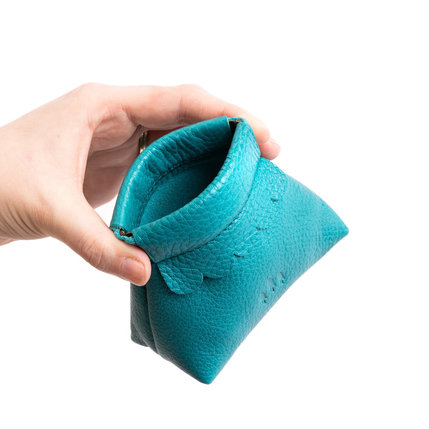 Small Leather Coin Pouch with Scalloped Detail | Almost Perfect