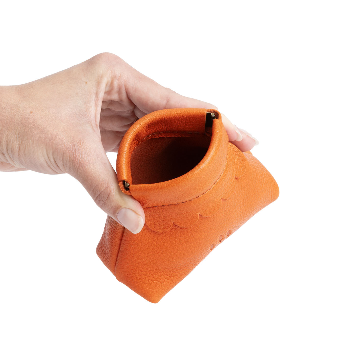 Small Leather Coin Pouch with Scalloped Detail | Almost Perfect