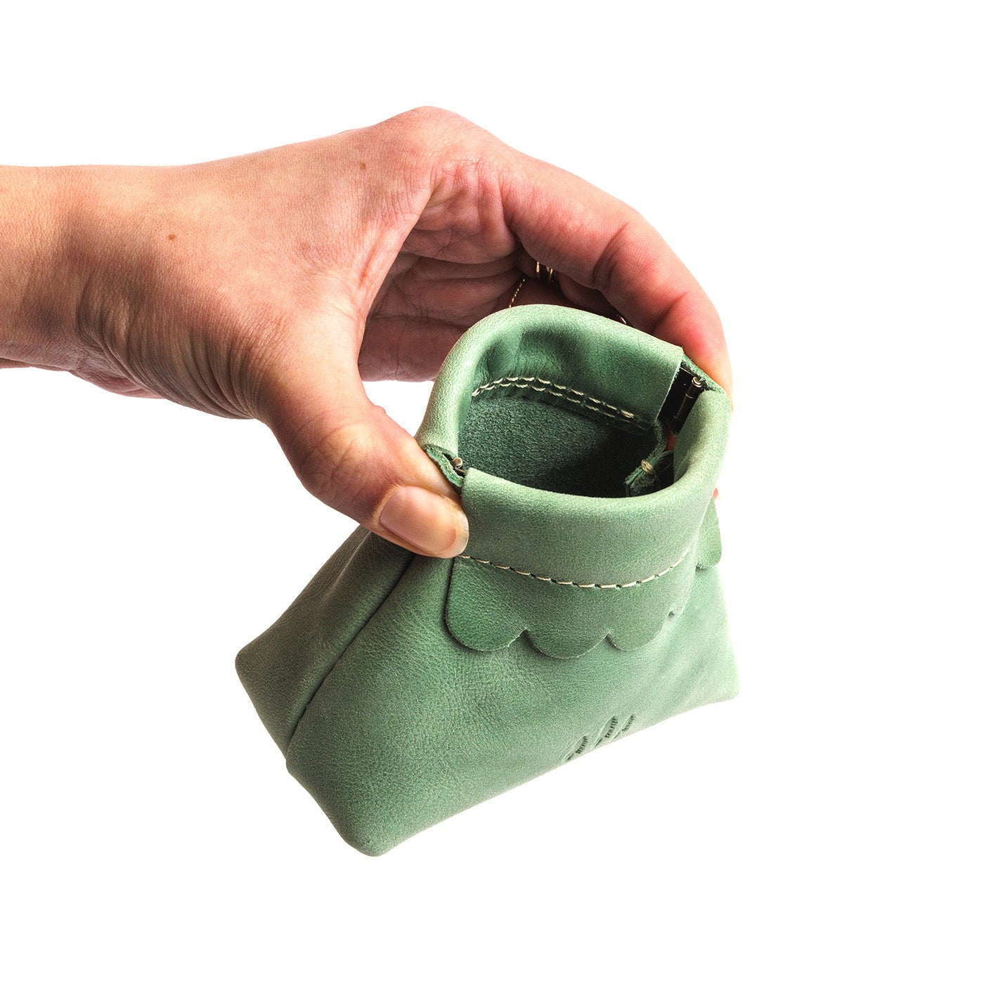 Small Leather Coin Pouch with Scalloped Detail | Almost Perfect