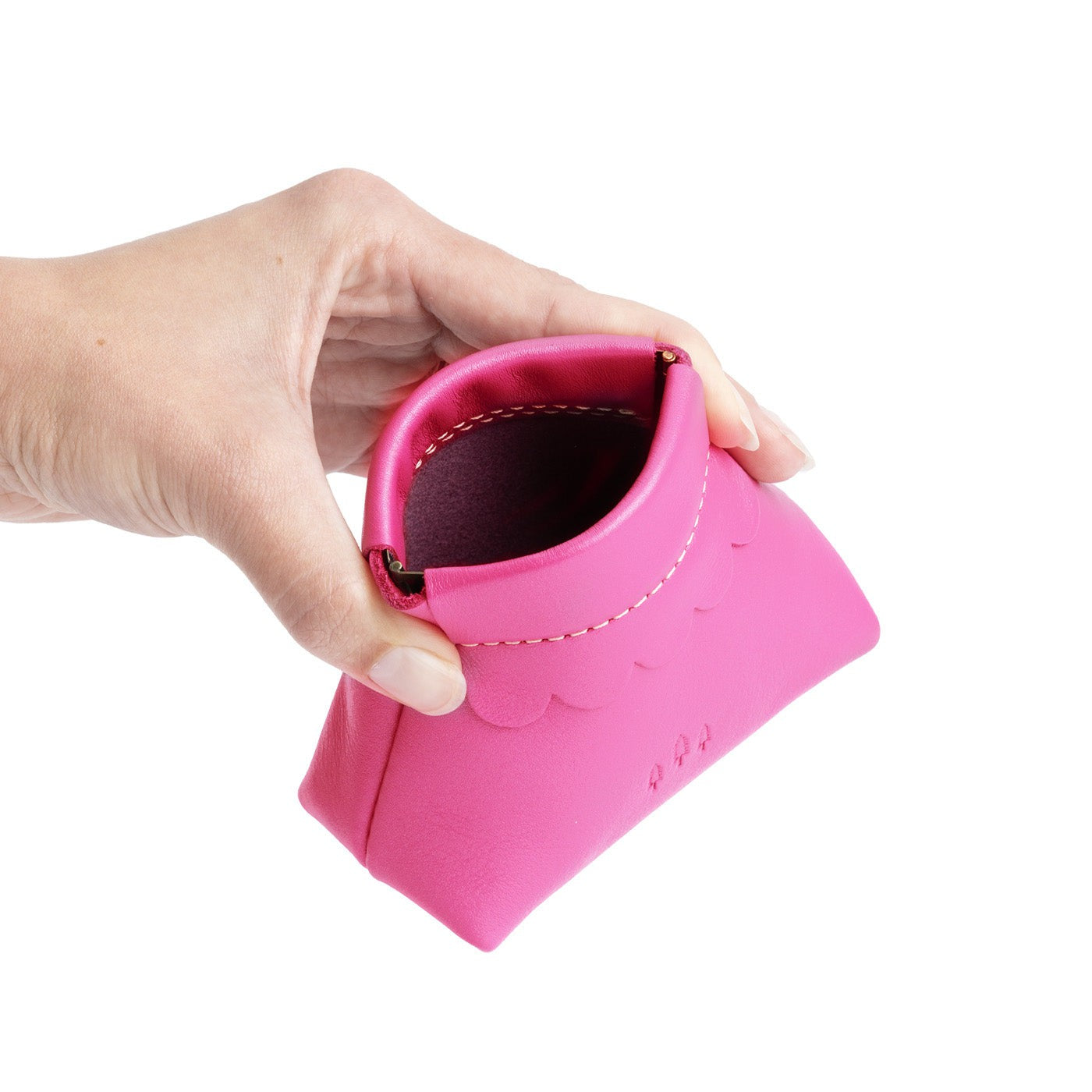 Small Leather Coin Pouch with Scalloped Detail | Almost Perfect