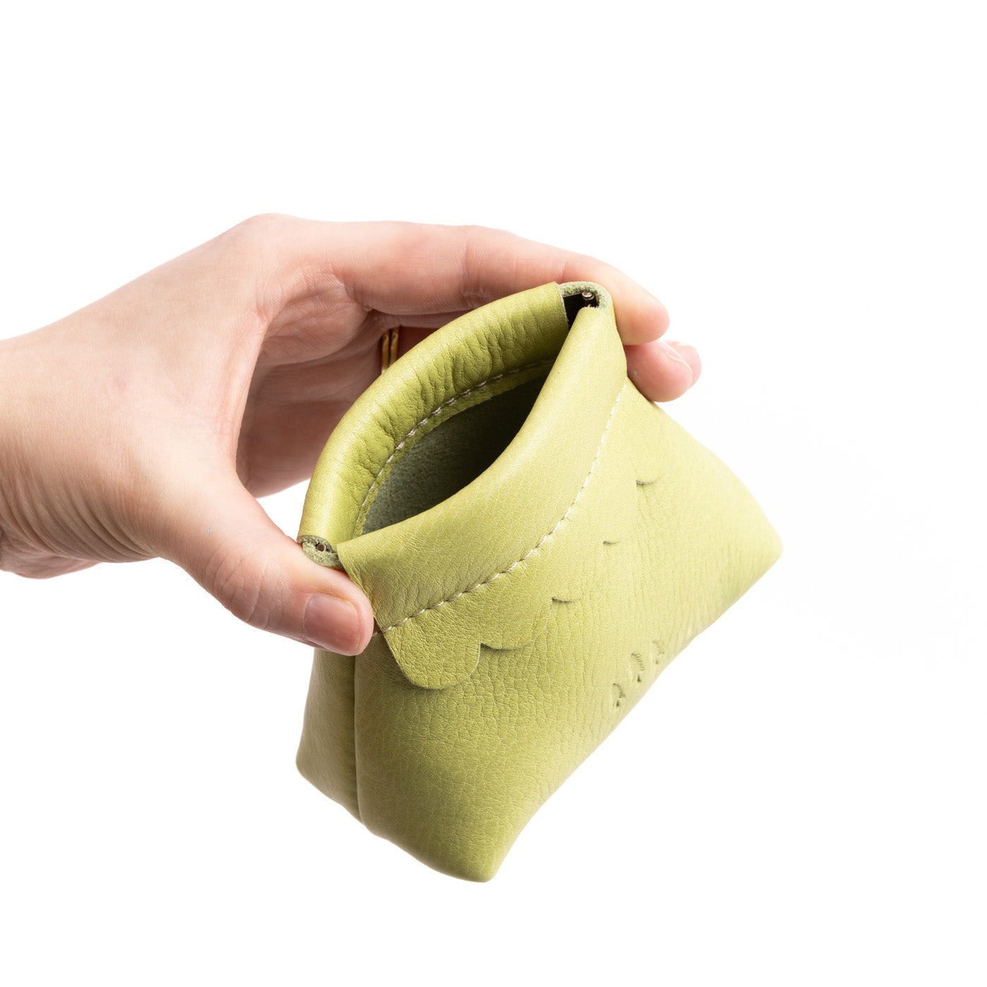 Small Leather Coin Pouch with Scalloped Detail | Almost Perfect