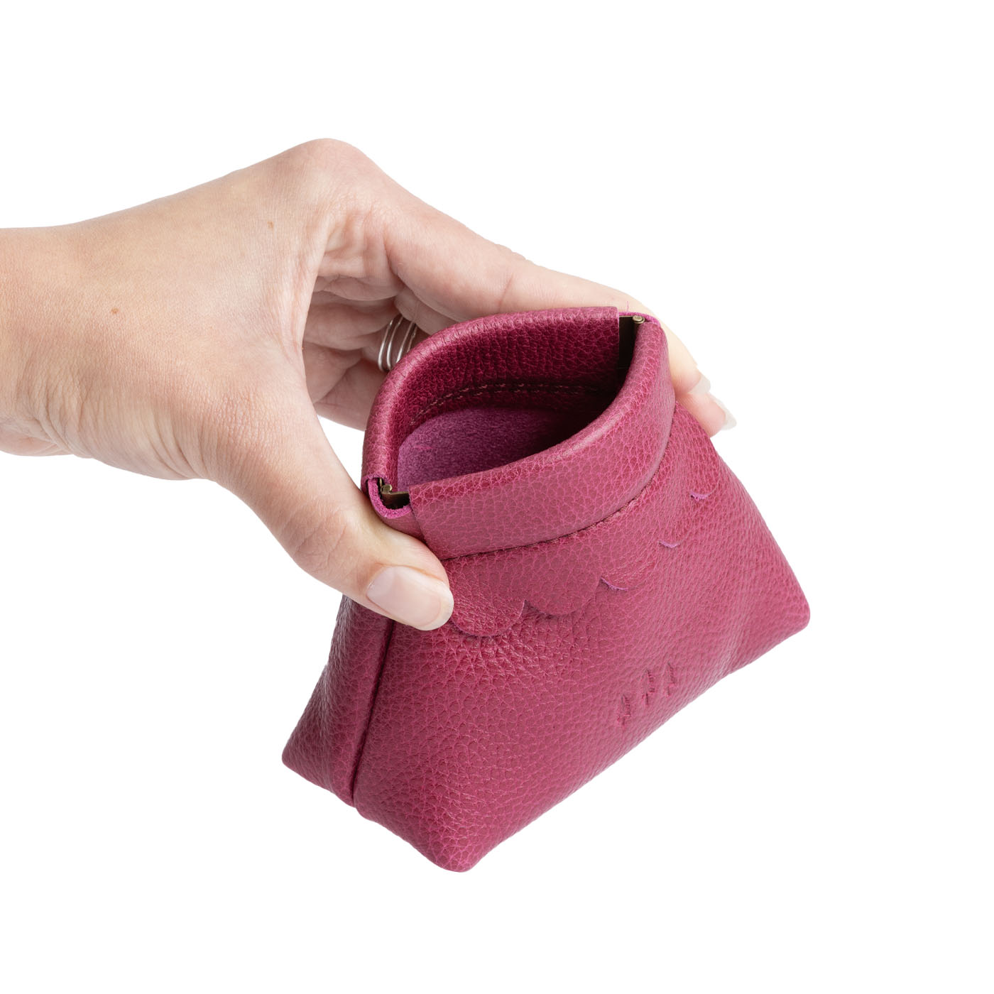 Small Leather Coin Pouch with Scalloped Detail | Almost Perfect