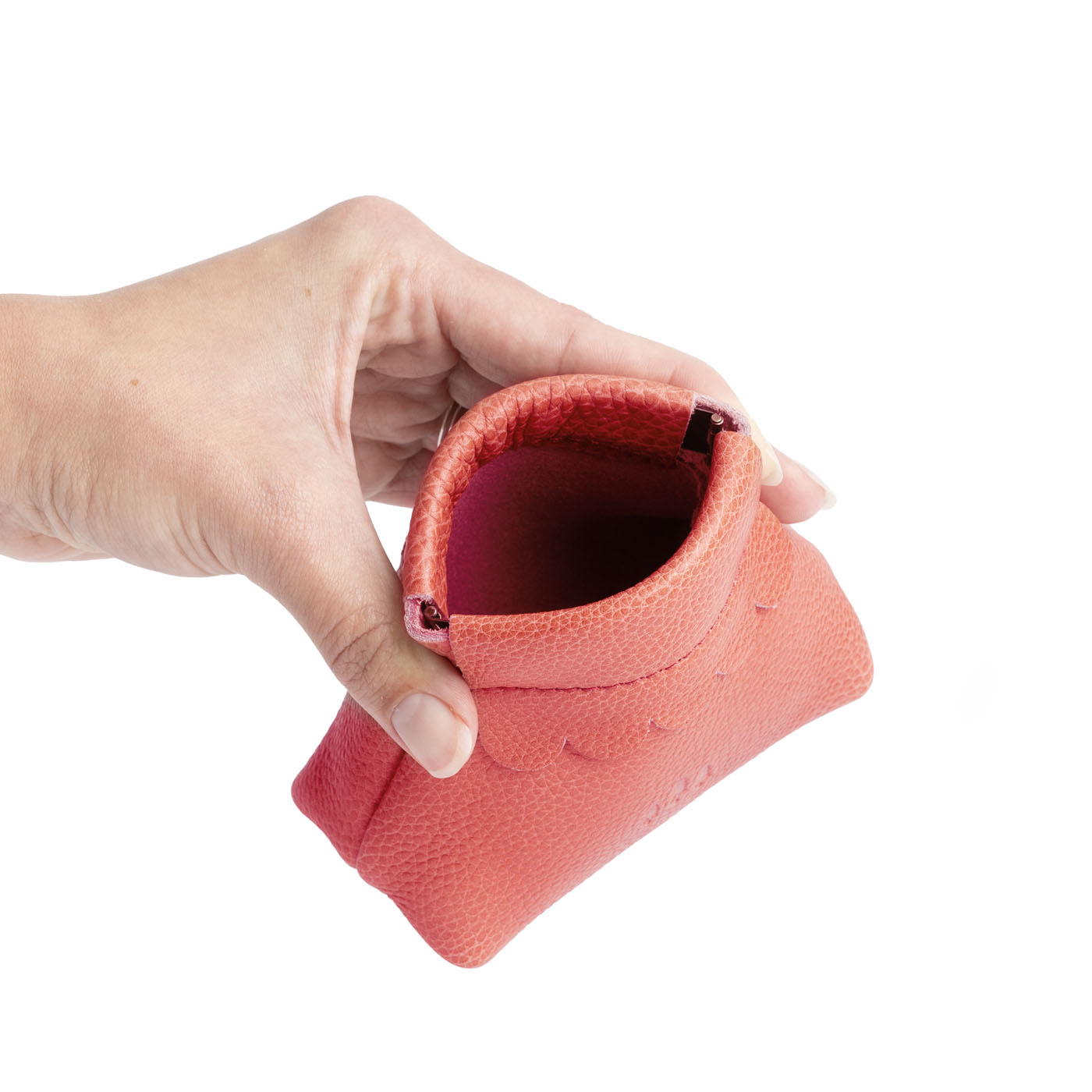 Small Leather Coin Pouch with Scalloped Detail | Almost Perfect