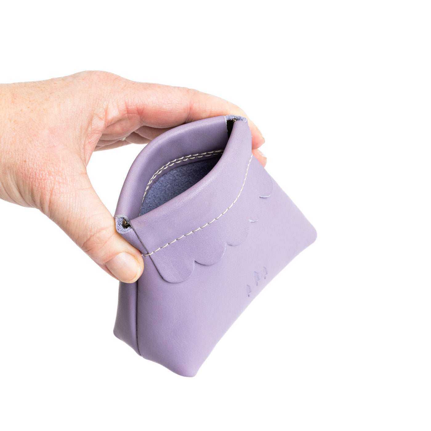 Small Leather Coin Pouch with Scalloped Detail | Almost Perfect