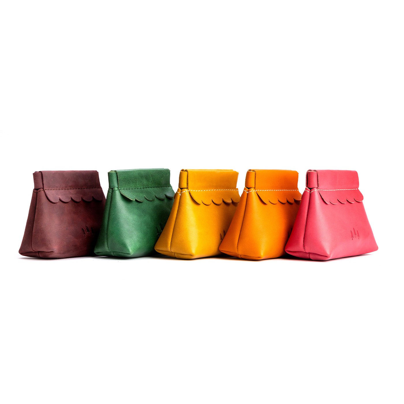 Small Leather Coin Pouch with Scalloped Detail | Almost Perfect