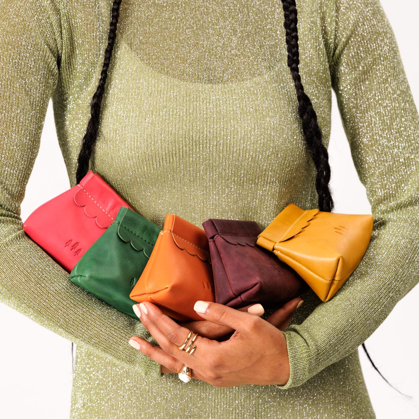 Small Leather Coin Pouch with Scalloped Detail | Almost Perfect