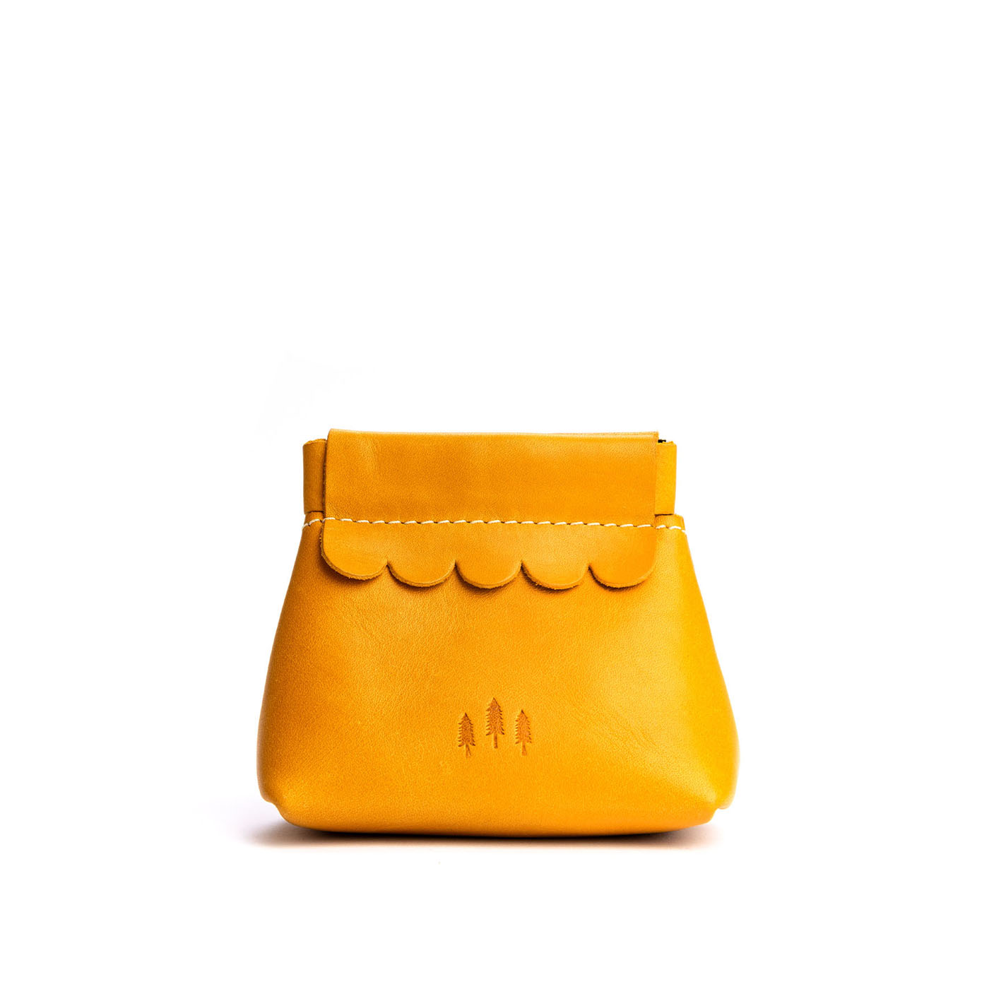 Small Leather Coin Pouch with Scalloped Detail | Almost Perfect