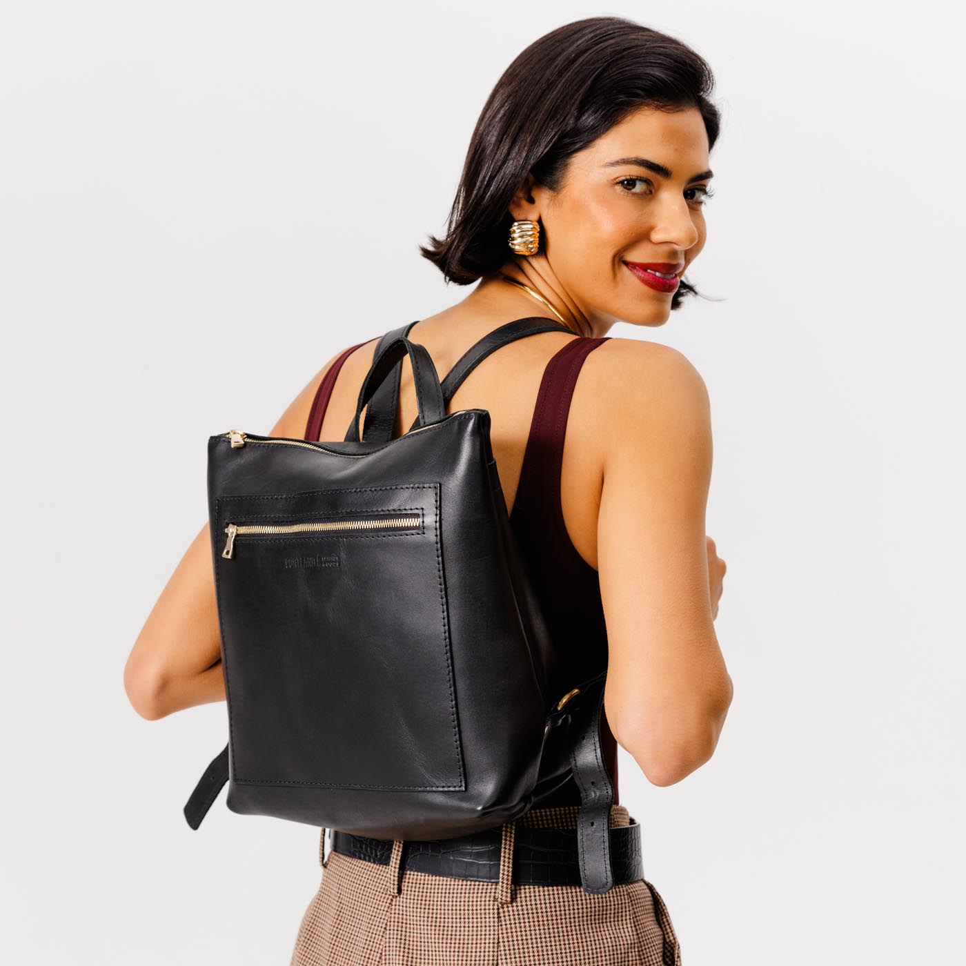 Full Grain Leather Tote Backpack with Zipper Closure | Almost Perfect
