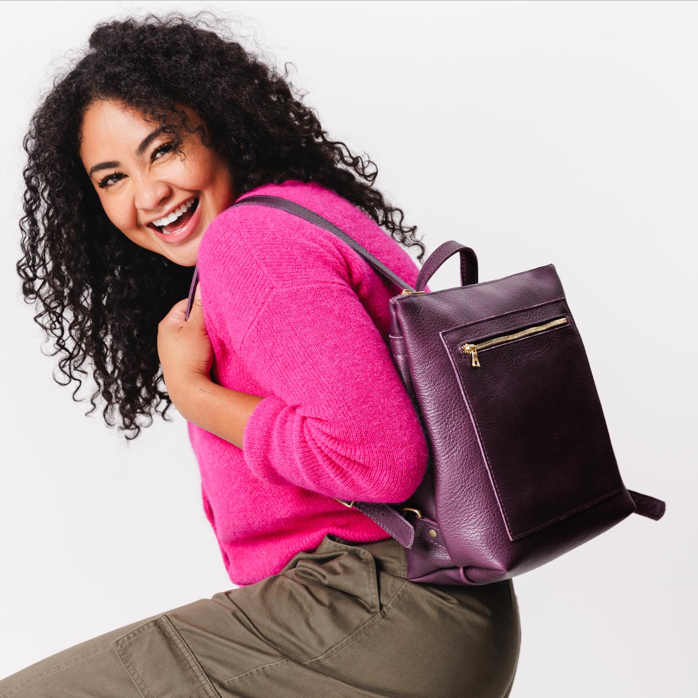 Full Grain Leather Tote Backpack with Zipper Closure | Almost Perfect