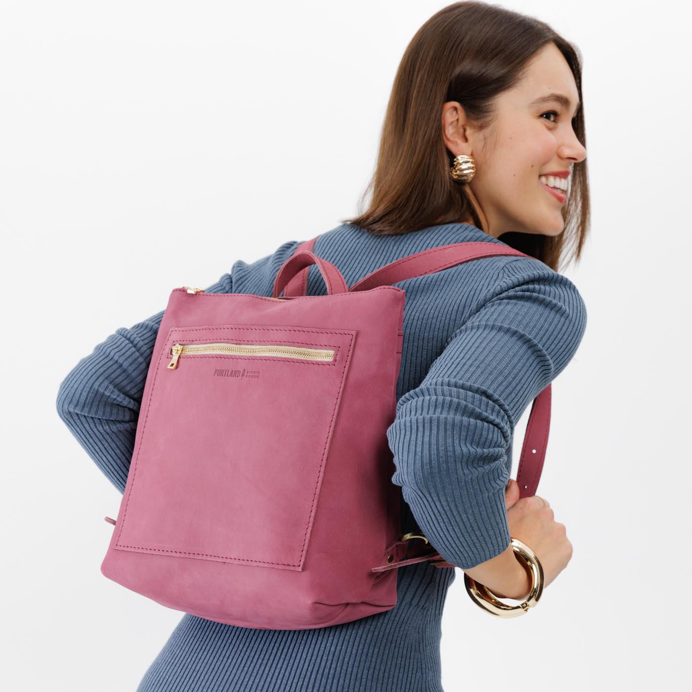 Full Grain Leather Tote Backpack with Zipper Closure | Almost Perfect