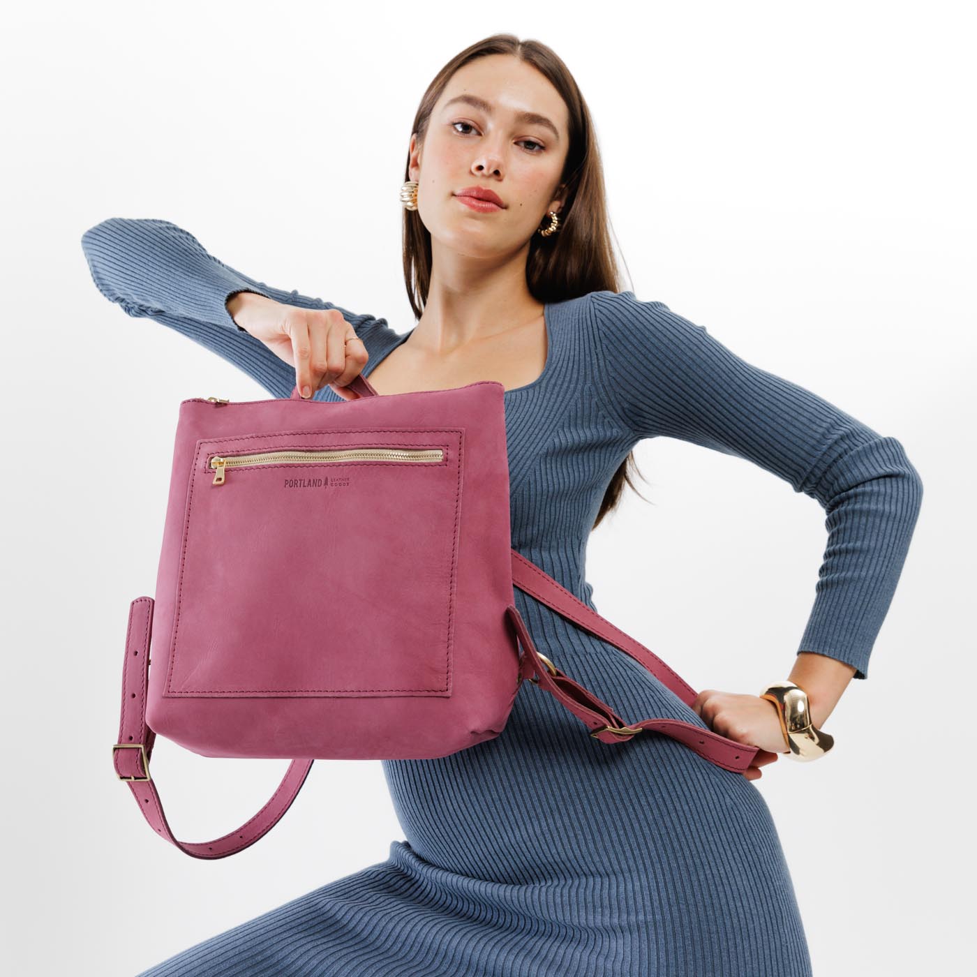 Full Grain Leather Tote Backpack with Zipper Closure | Almost Perfect