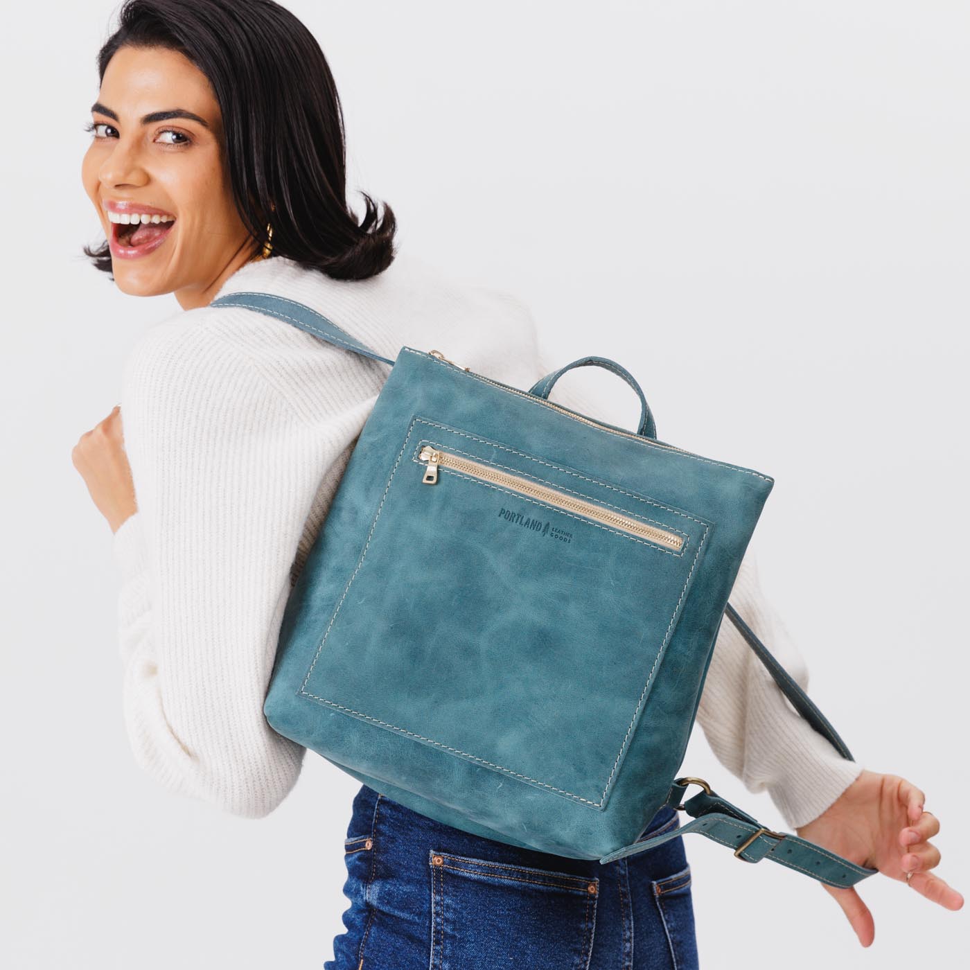 Full Grain Leather Tote Backpack with Zipper Closure | Almost Perfect