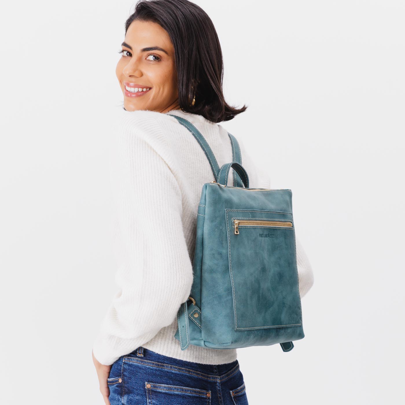 Full Grain Leather Tote Backpack with Zipper Closure | Almost Perfect