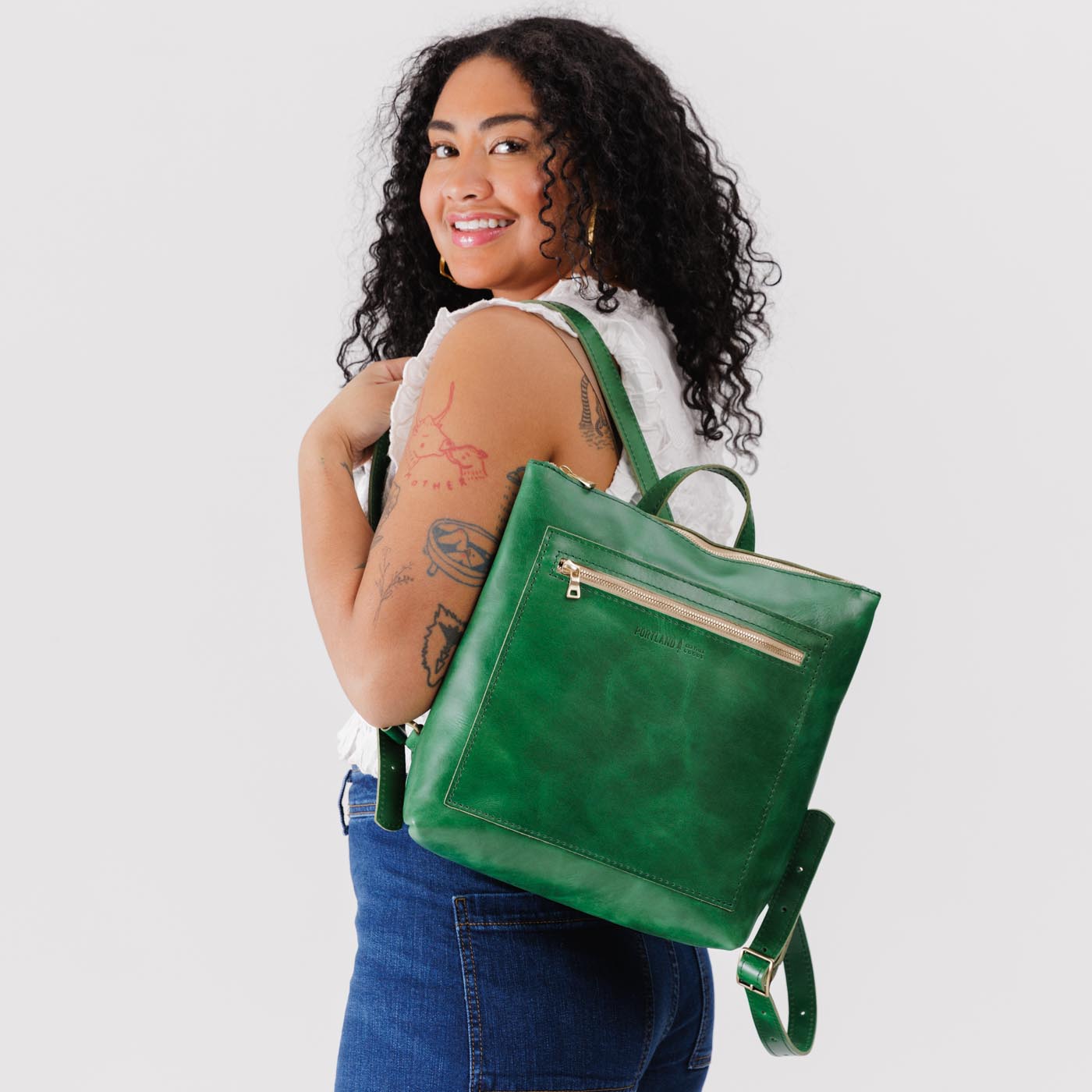 Full Grain Leather Tote Backpack with Zipper Closure | Almost Perfect