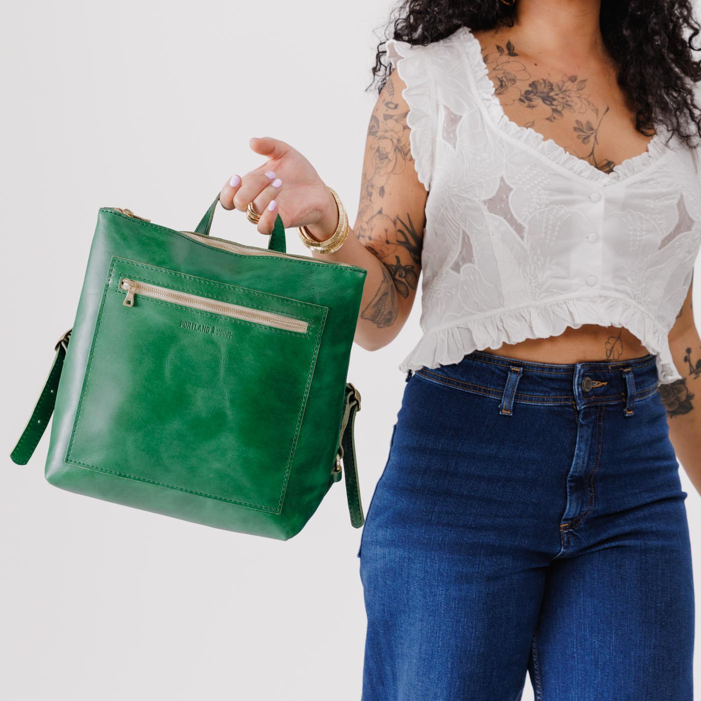 Full Grain Leather Tote Backpack with Zipper Closure | Almost Perfect