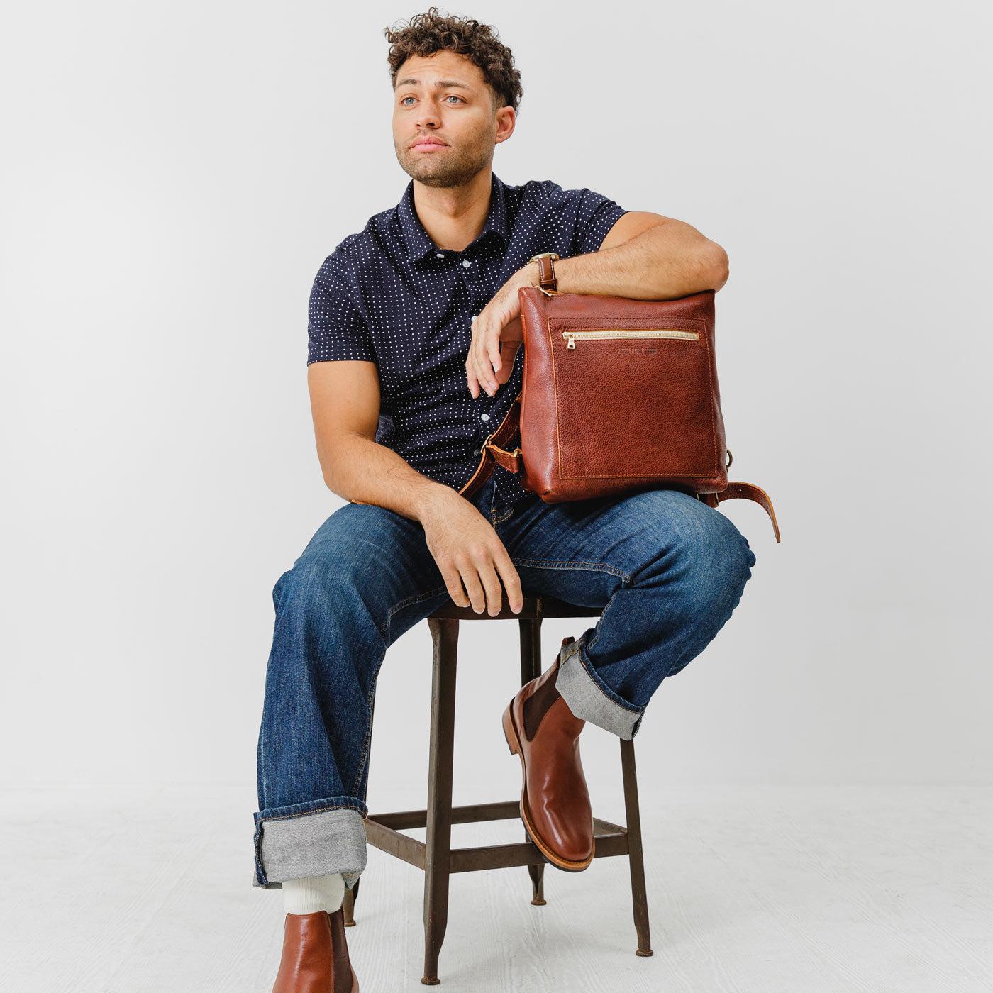 Full Grain Leather Tote Backpack with Zipper Closure | Almost Perfect