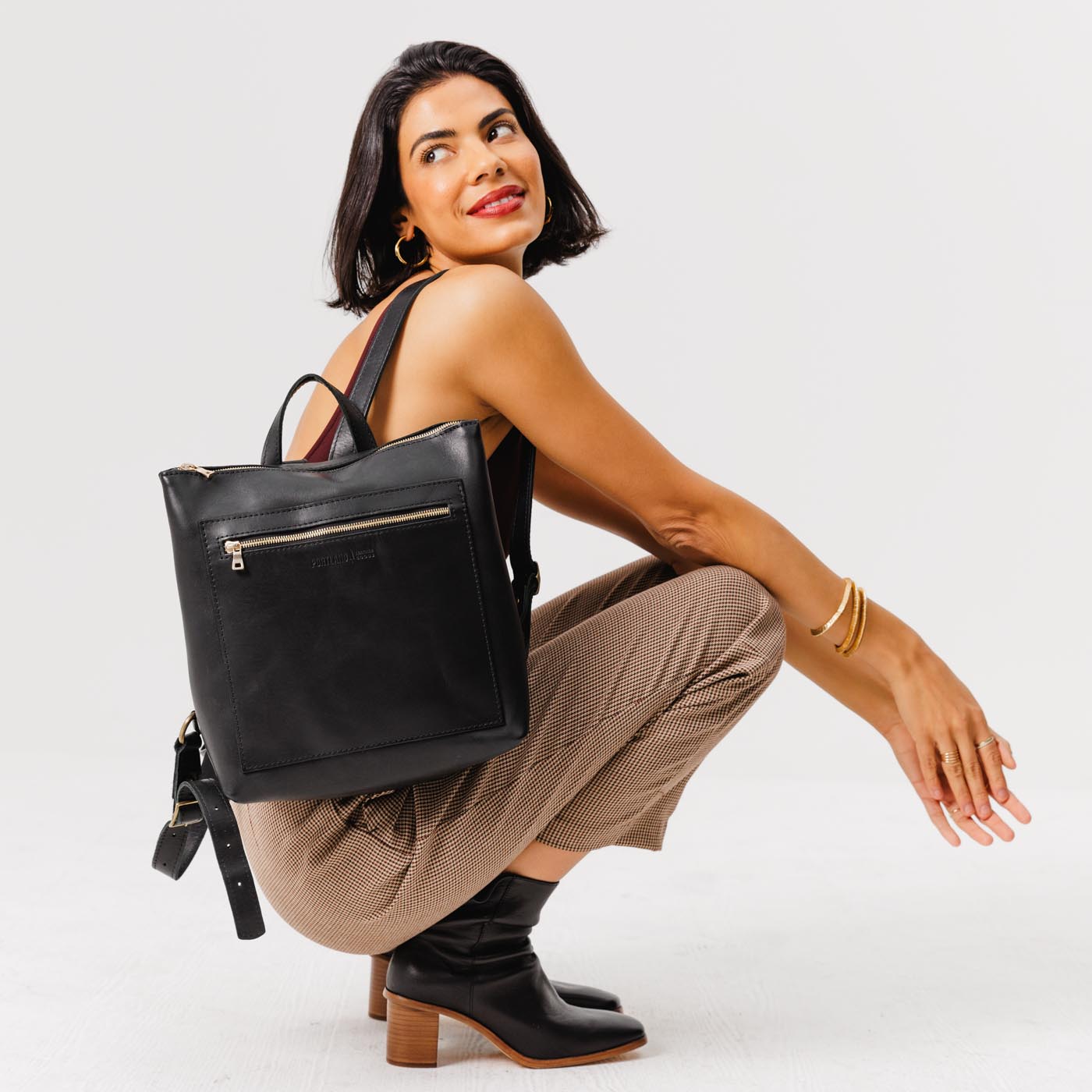 Full Grain Leather Tote Backpack with Zipper Closure | Almost Perfect