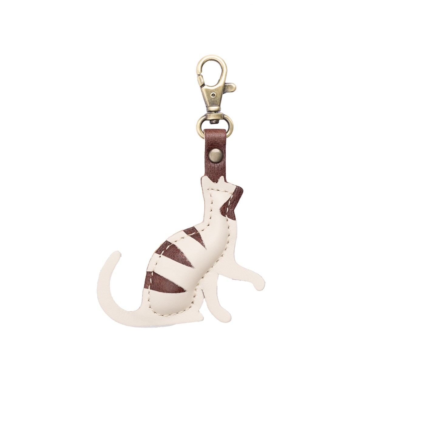 Leather Cat Keychain with Swivel Clasp | Portland Leather Goods