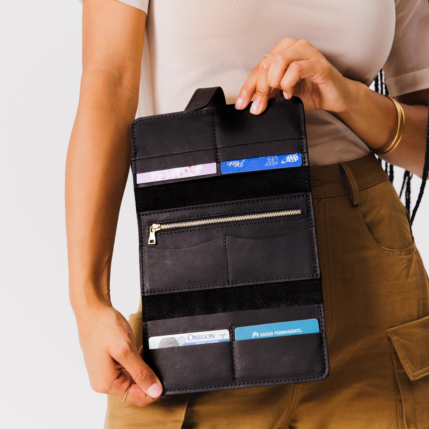 Women's Trifold Wallet with Card Slots & Zippered Pocket | Almost Perfect