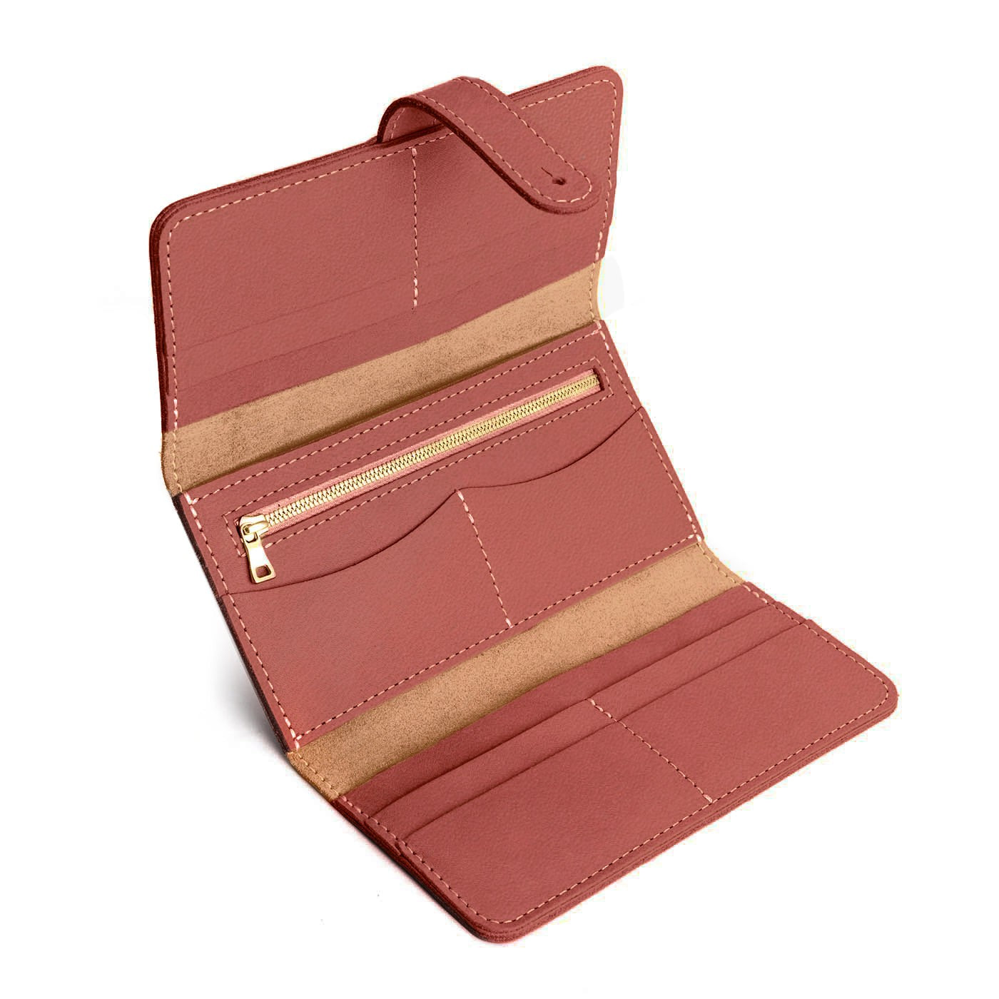 Women's Trifold Wallet with Card Slots & Zippered Pocket | Almost Perfect