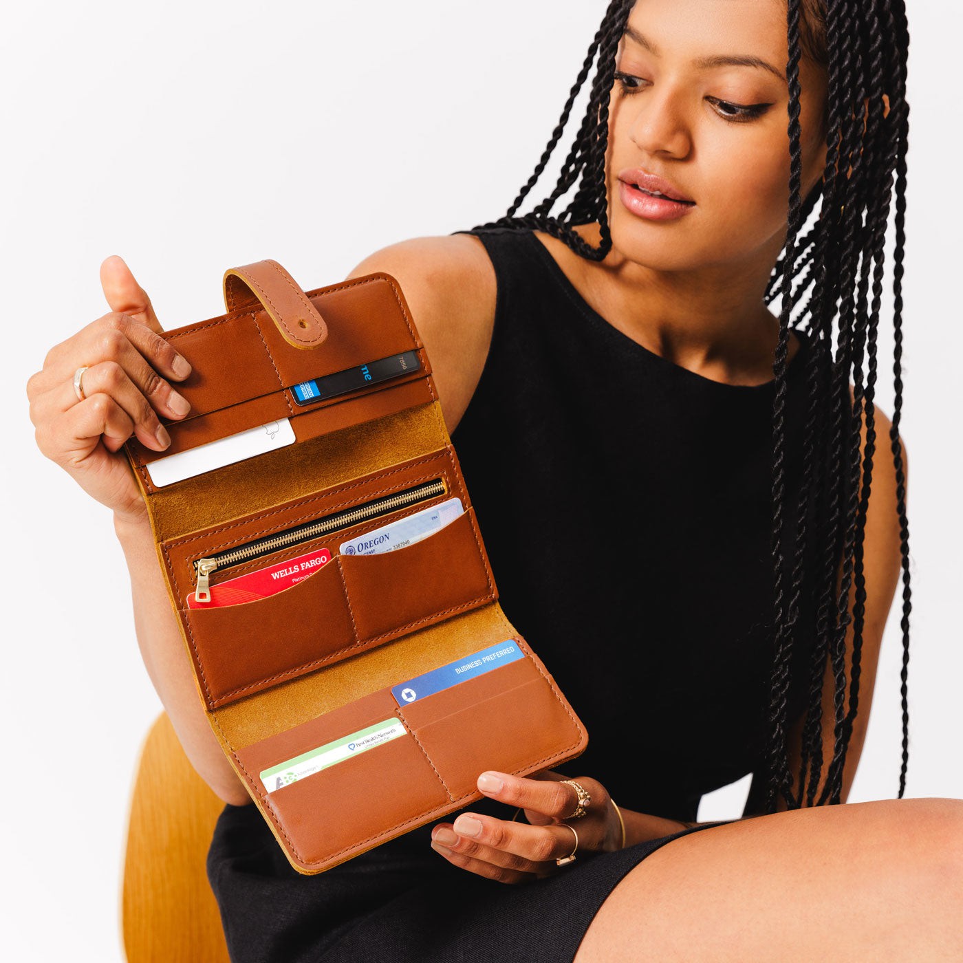 Women's Trifold Wallet with Card Slots & Zippered Pocket | Almost Perfect