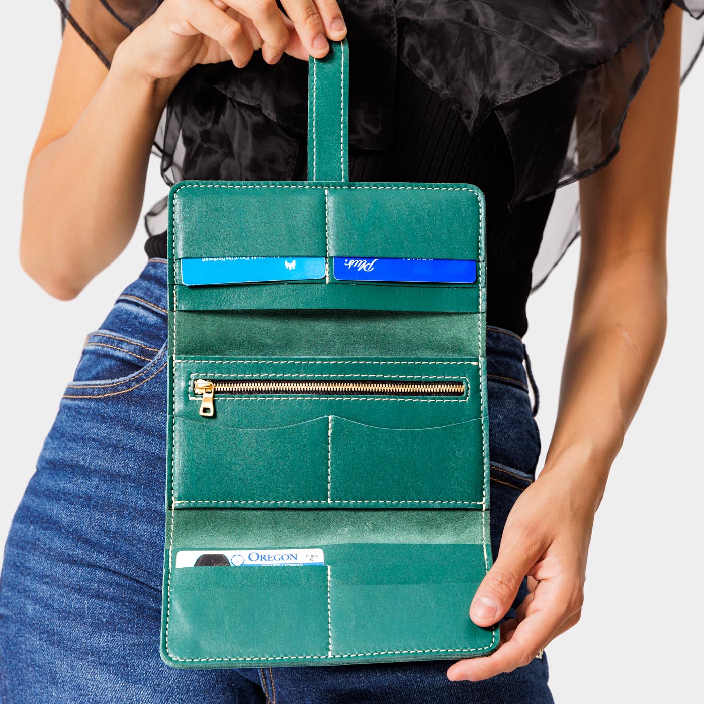 Women's Trifold Wallet with Card Slots & Zippered Pocket | Almost Perfect