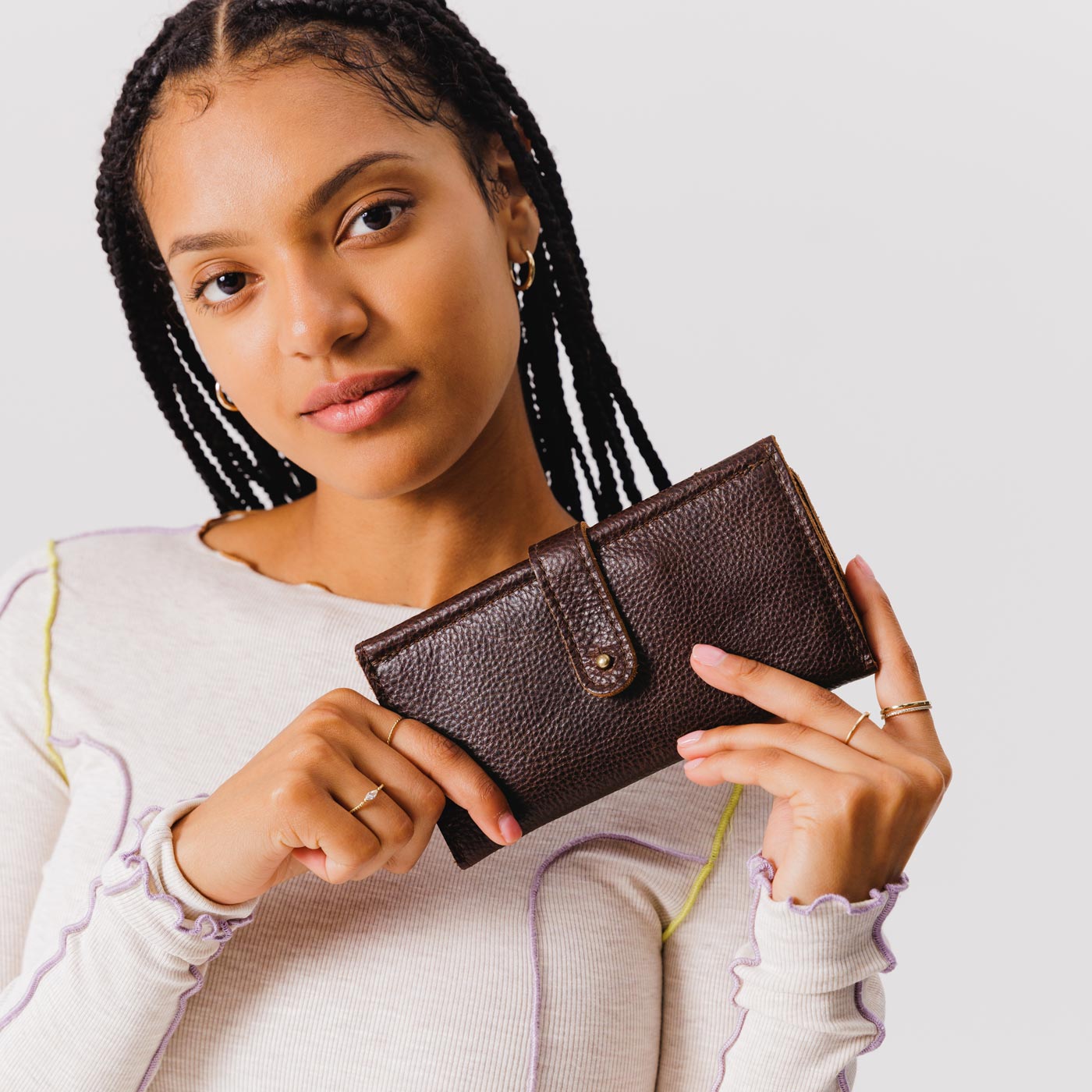 Women's Trifold Wallet with Card Slots & Zippered Pocket | Almost Perfect