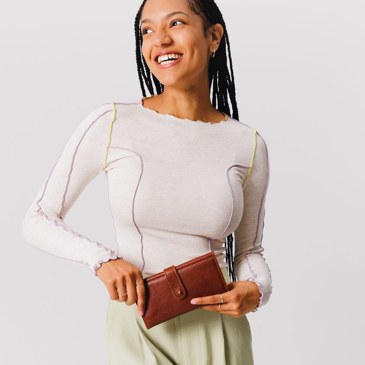 Women's Trifold Wallet with Card Slots & Zippered Pocket | Almost Perfect