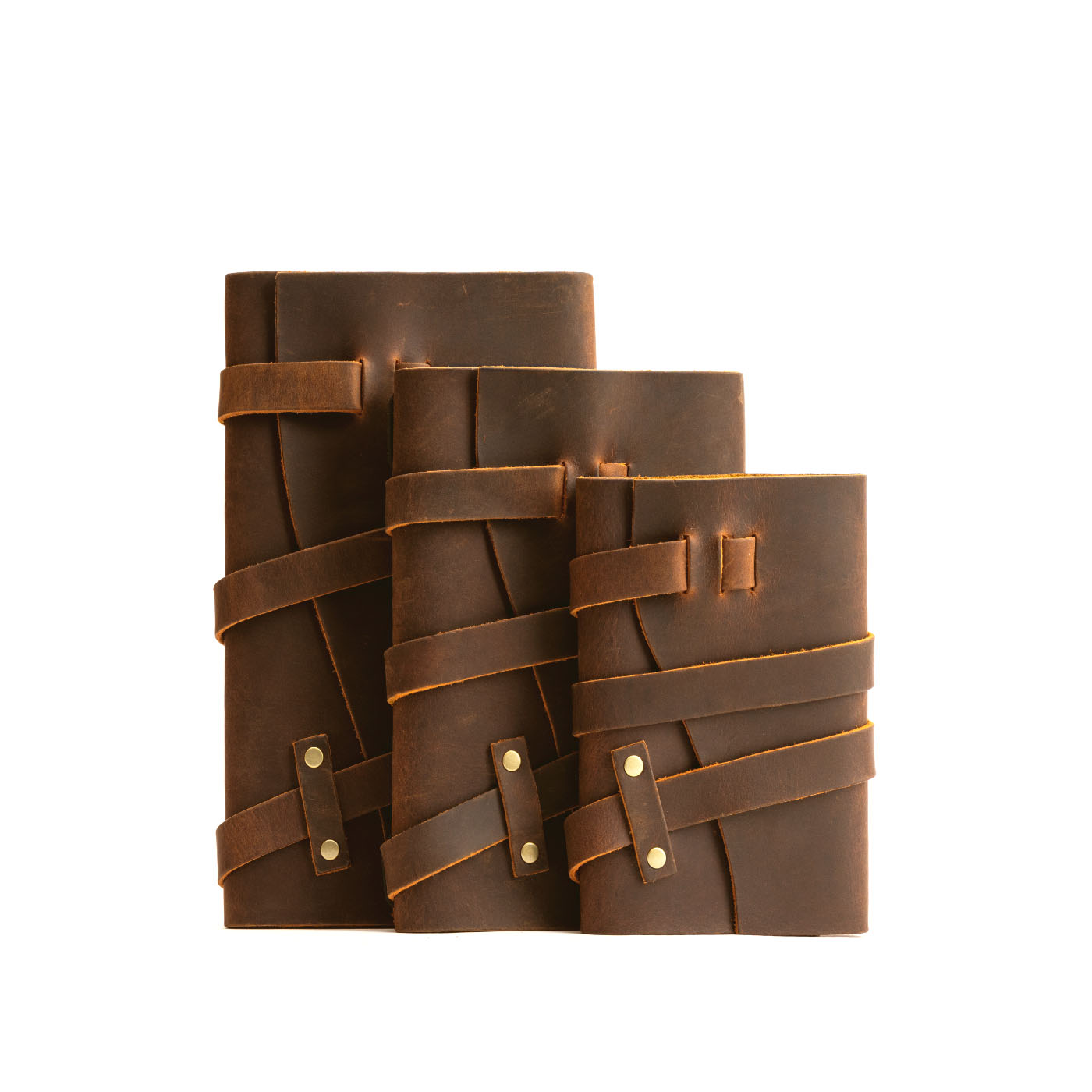 Leather Wrap Journal with Refillable Cream Paper & Elastic Band | Portland Leather