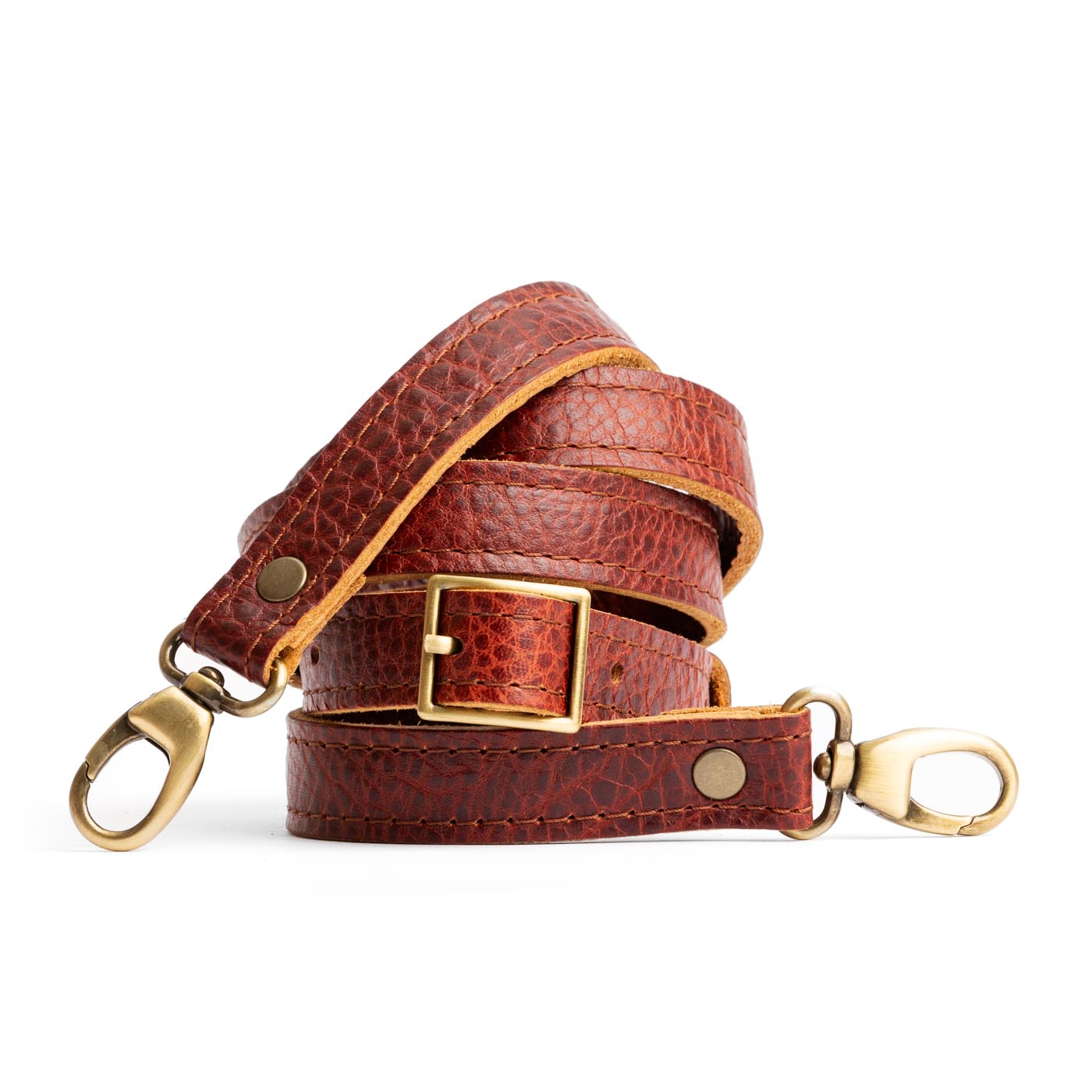 Adjustable Leather Crossbody Strap with Swivel Clasps | Secure Buckle Fastener