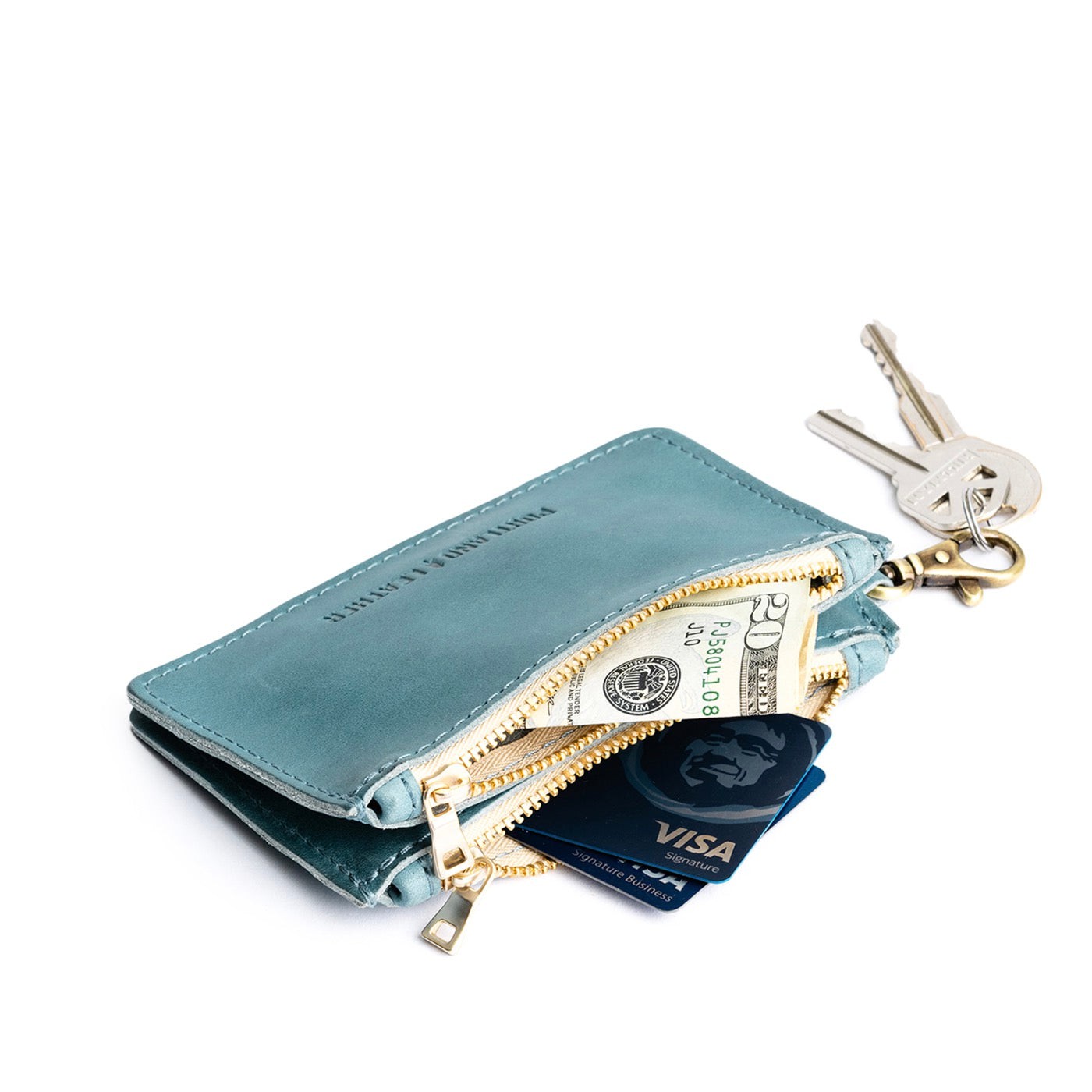 Compact Dual Zipper Wallet with Swivel Clasp | Zip-Zap Duo