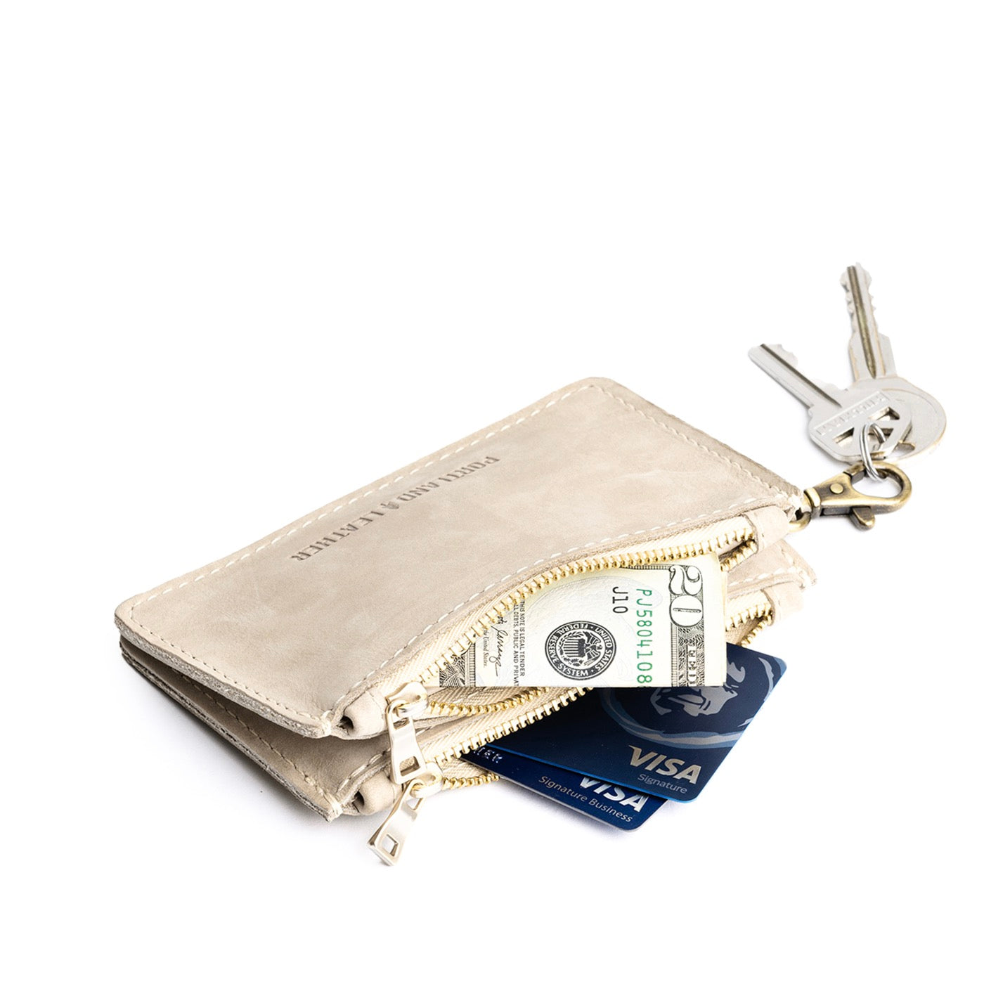 Compact Dual Zipper Wallet with Swivel Clasp | Zip-Zap Duo