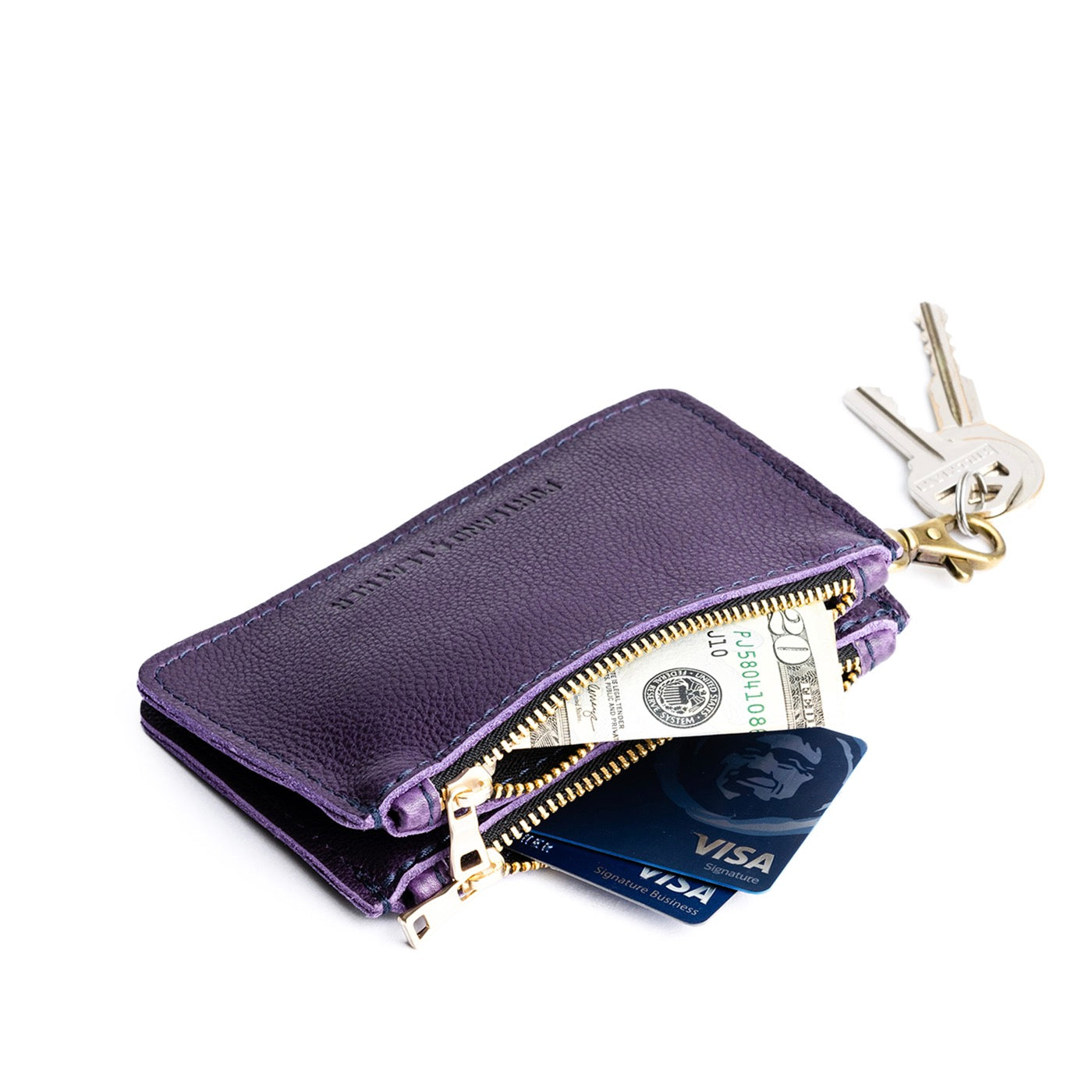 Compact Dual Zipper Wallet with Swivel Clasp | Zip-Zap Duo