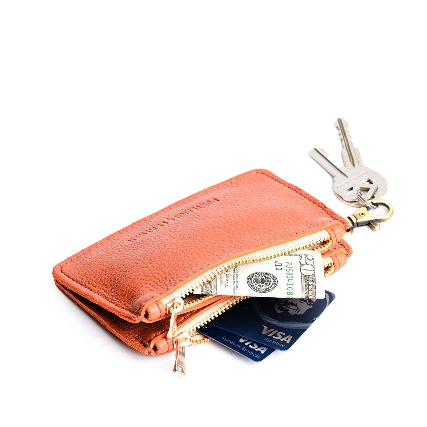 Compact Dual Zipper Wallet with Swivel Clasp | Zip-Zap Duo