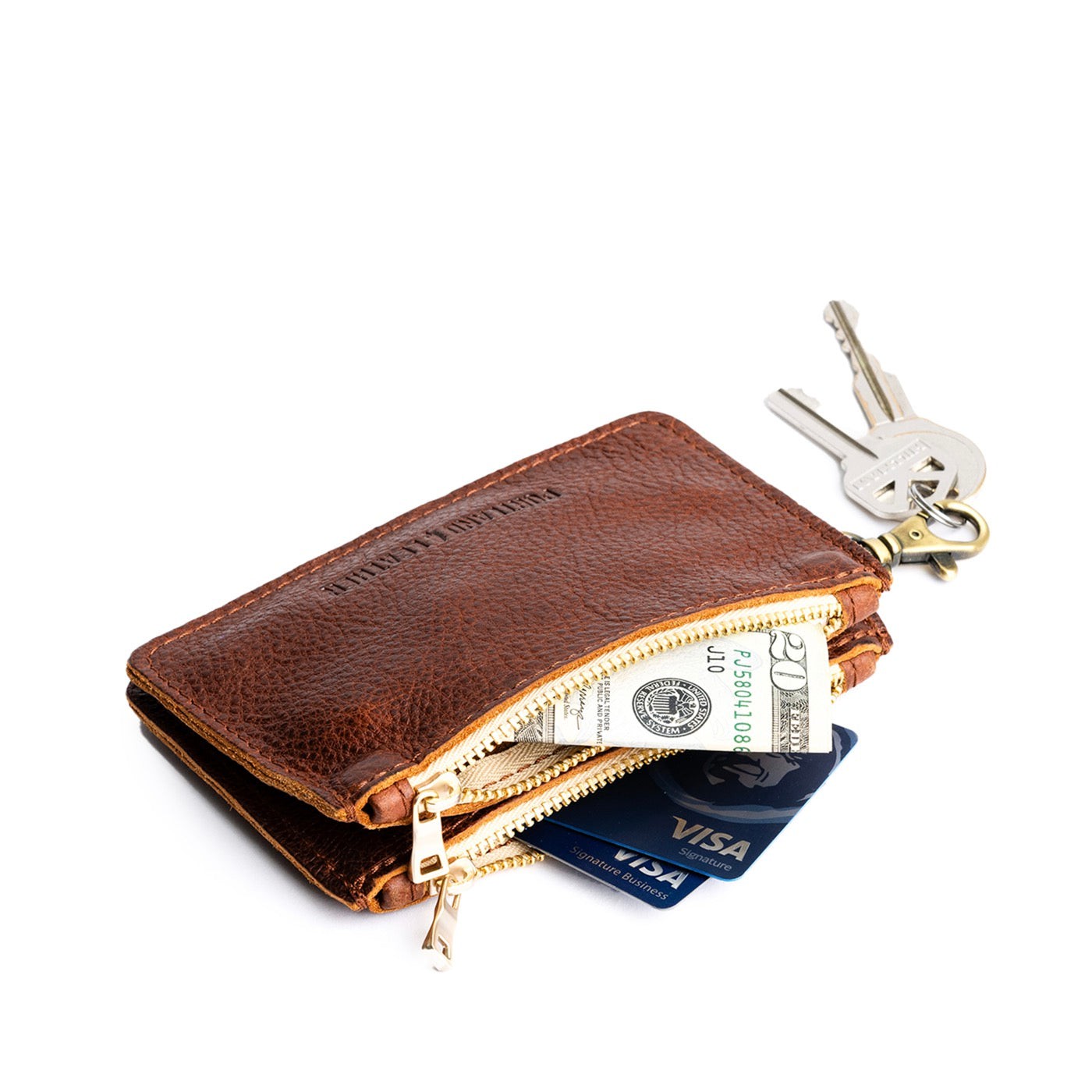 Compact Dual Zipper Wallet with Swivel Clasp | Zip-Zap Duo