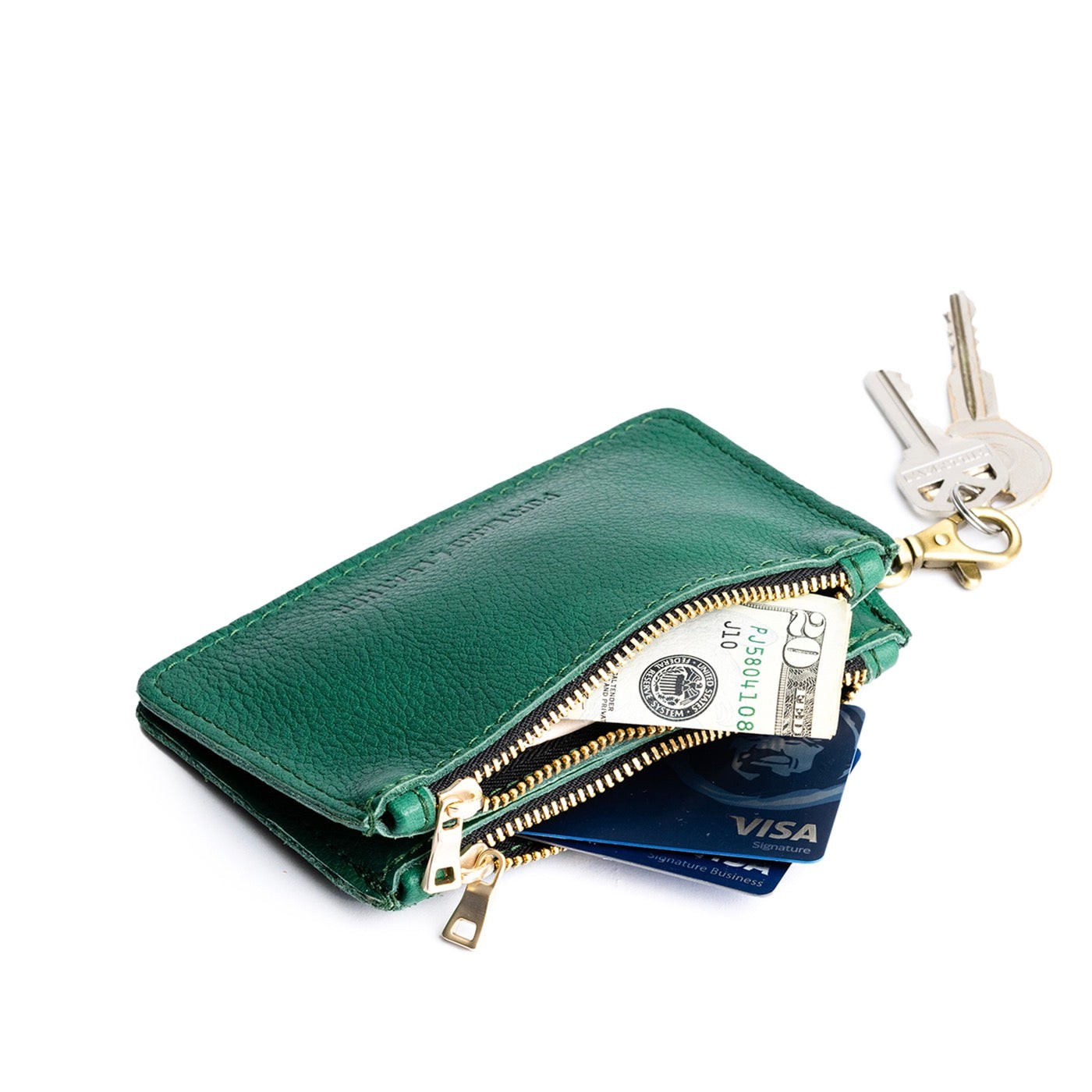 Compact Dual Zipper Wallet with Swivel Clasp | Zip-Zap Duo