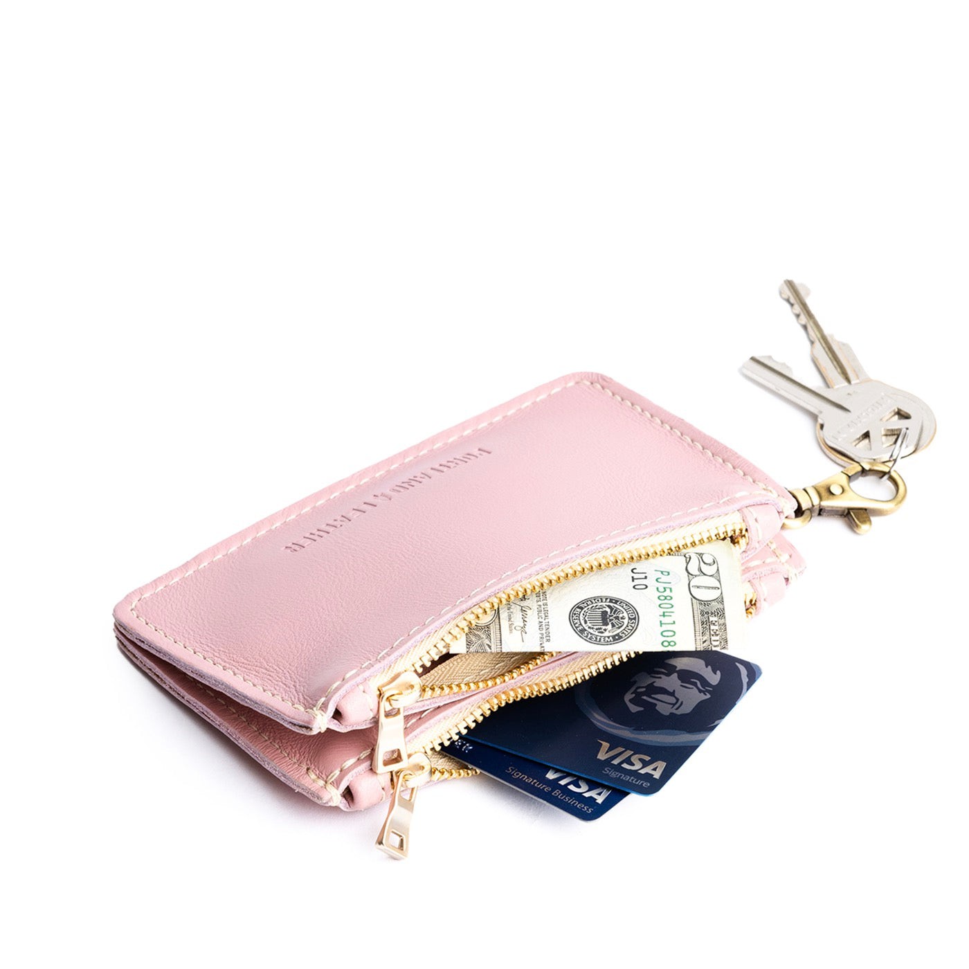 Compact Dual Zipper Wallet with Swivel Clasp | Zip-Zap Duo