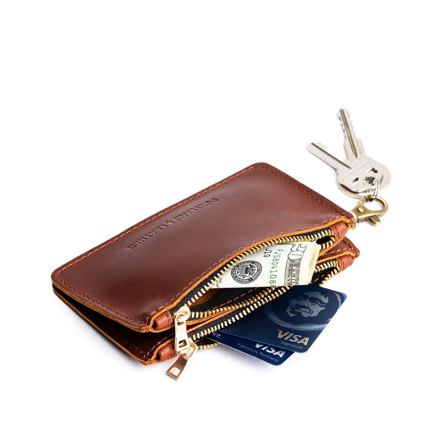 Compact Dual Zipper Wallet with Swivel Clasp | Zip-Zap Duo