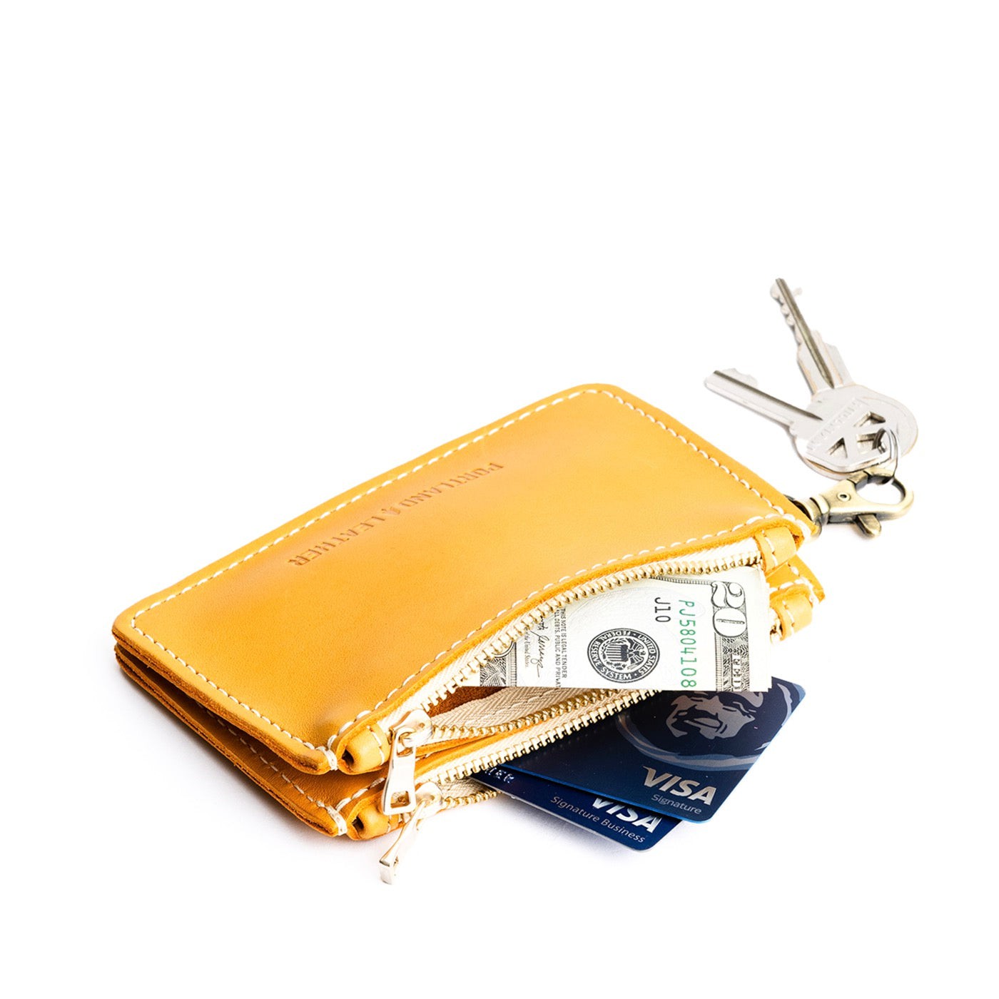 Compact Dual Zipper Wallet with Swivel Clasp | Zip-Zap Duo