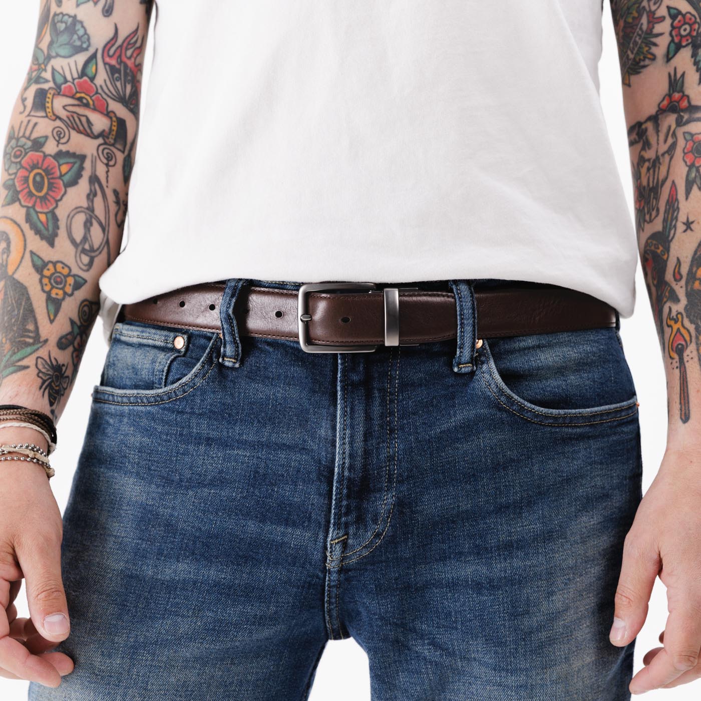 Men's Reversible Leather Belt - Italian Full-Grain | 1.5" Width