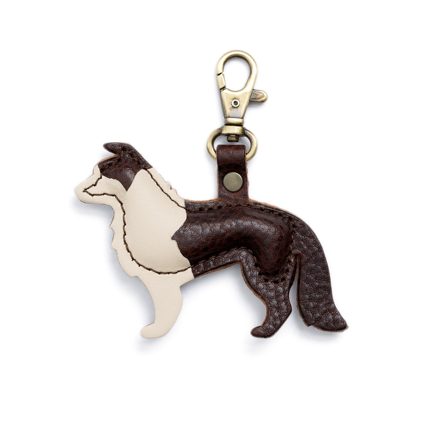 Leather Dog Keychain with Swivel Clasp | Pepper
