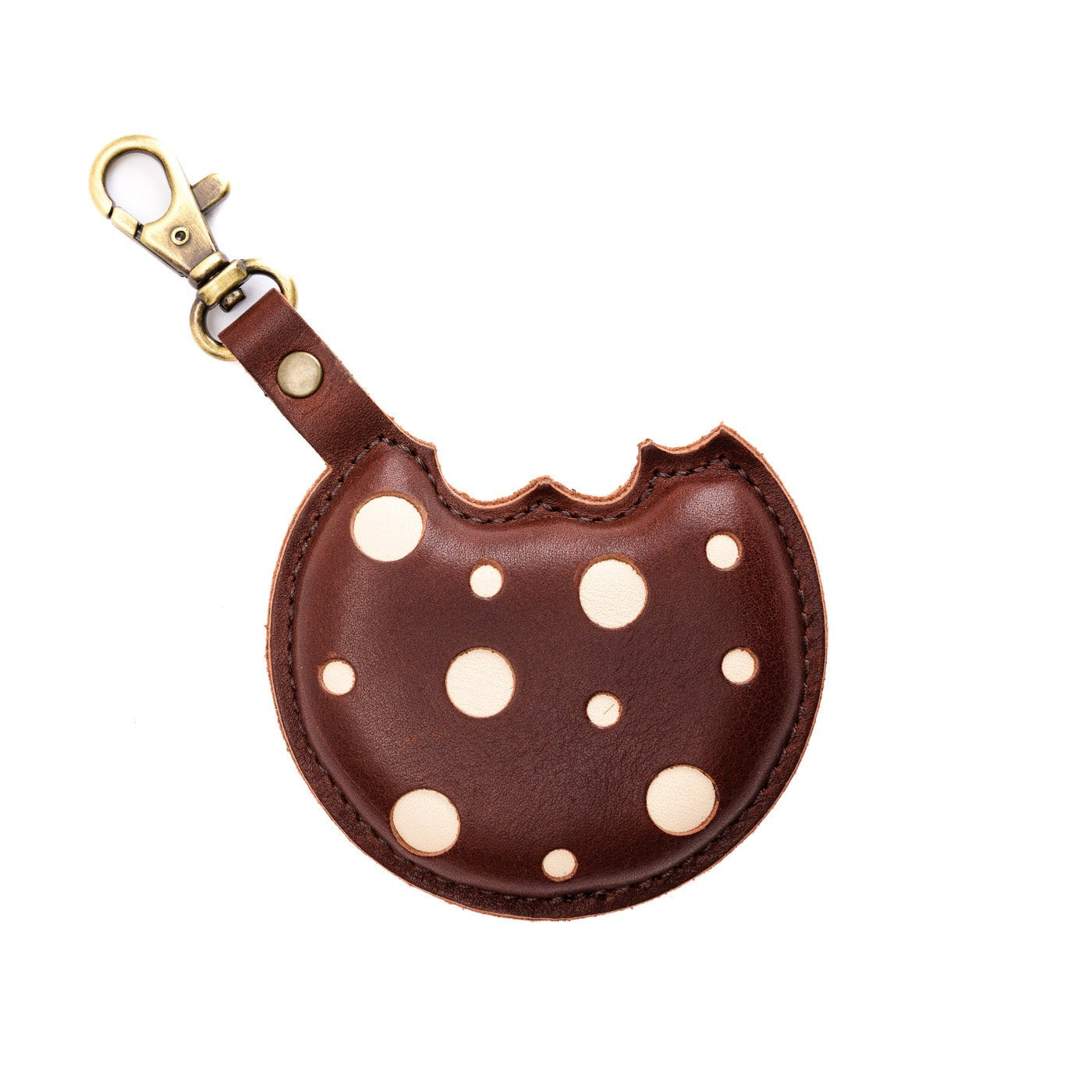 Leather Cookie Keychain with Swivel Clasp | Portland Leather