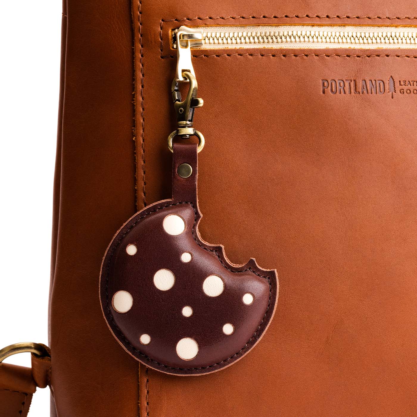 Leather Cookie Keychain with Swivel Clasp | Portland Leather